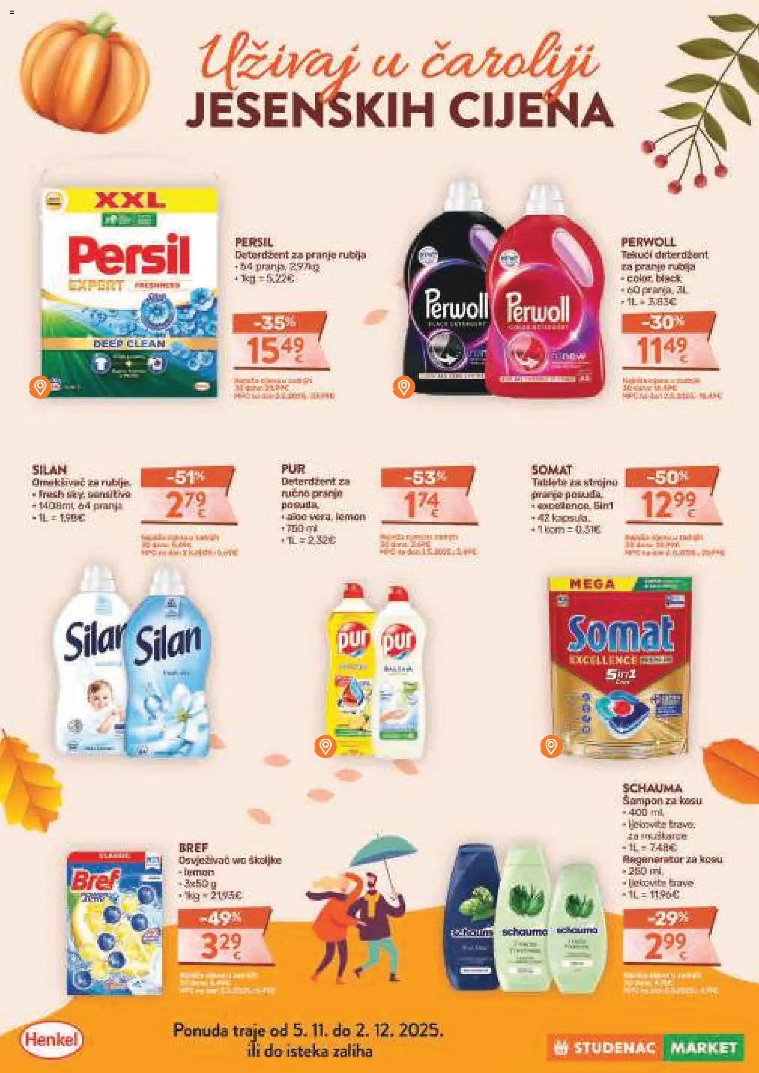 Studenac katalog | vrijedi od 05.11.2025 | Stranica: 37 | Proizvodi: Šampon, Regenerator, Somat, Perwoll