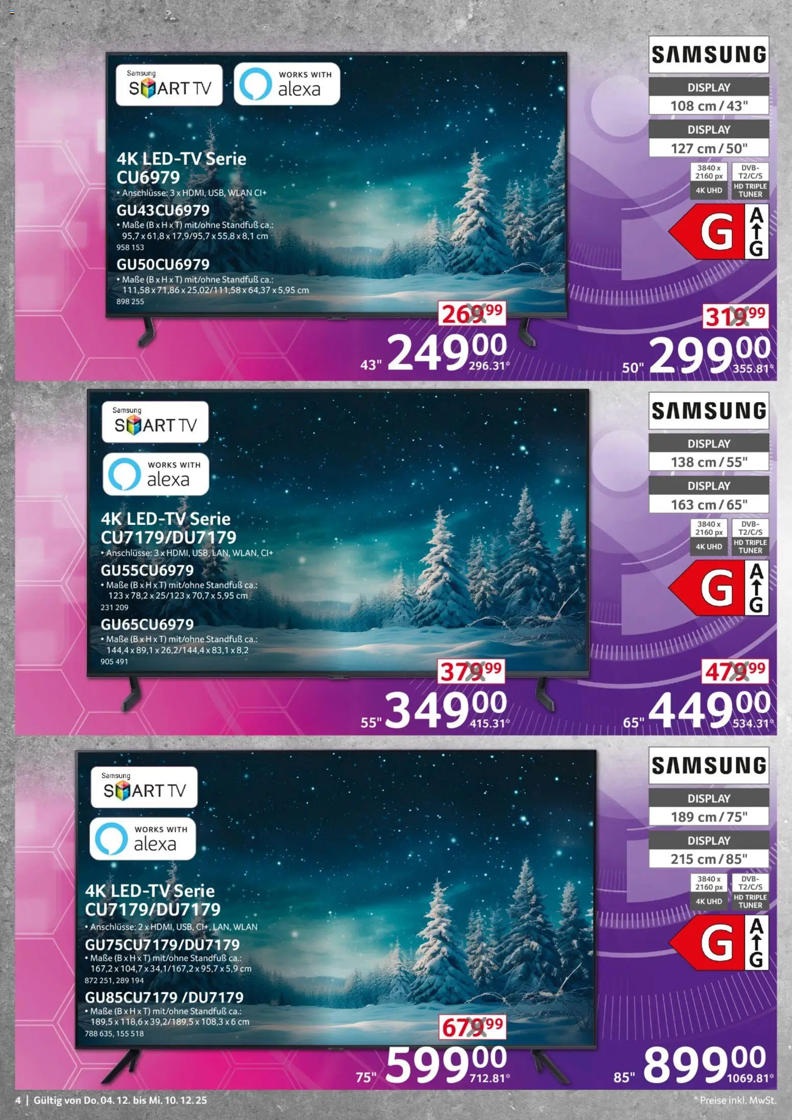 Selgros  Non Food – gültig ab 04.12.2025 | Seite: 4 | Produkte: Samsung, Smart TV, TV