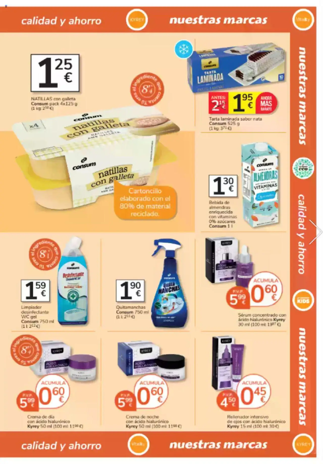Consum folleto │ válido desde el 25.09.2025 | Página: 19 | Productos: Quitamanchas, Crema, Bebida de almendras, Crema de día