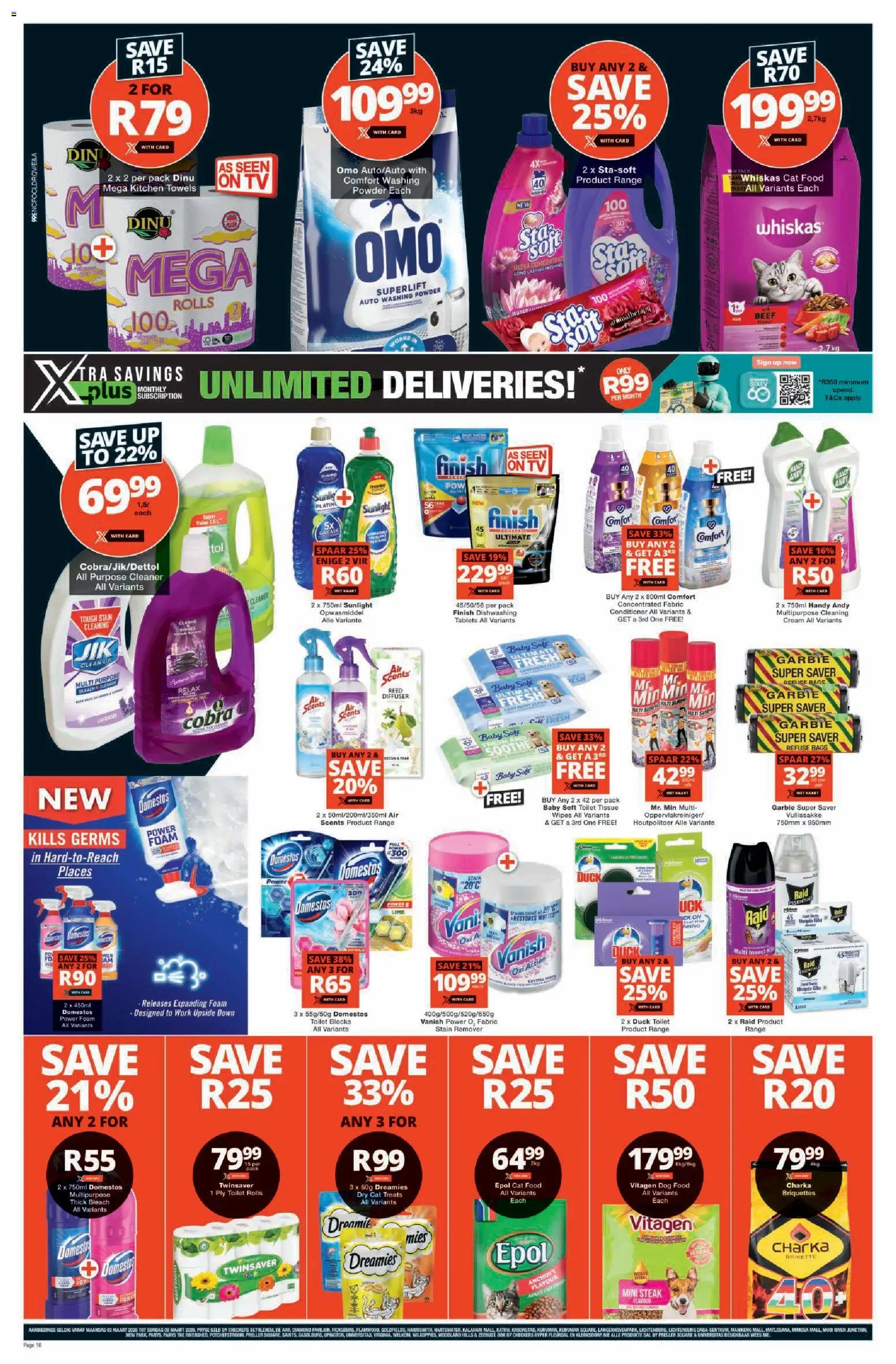 New Checkers catalogue – valid from 02.03.2026 | Page: 10 | Products: Beef, Cream, Foam, Washing powder