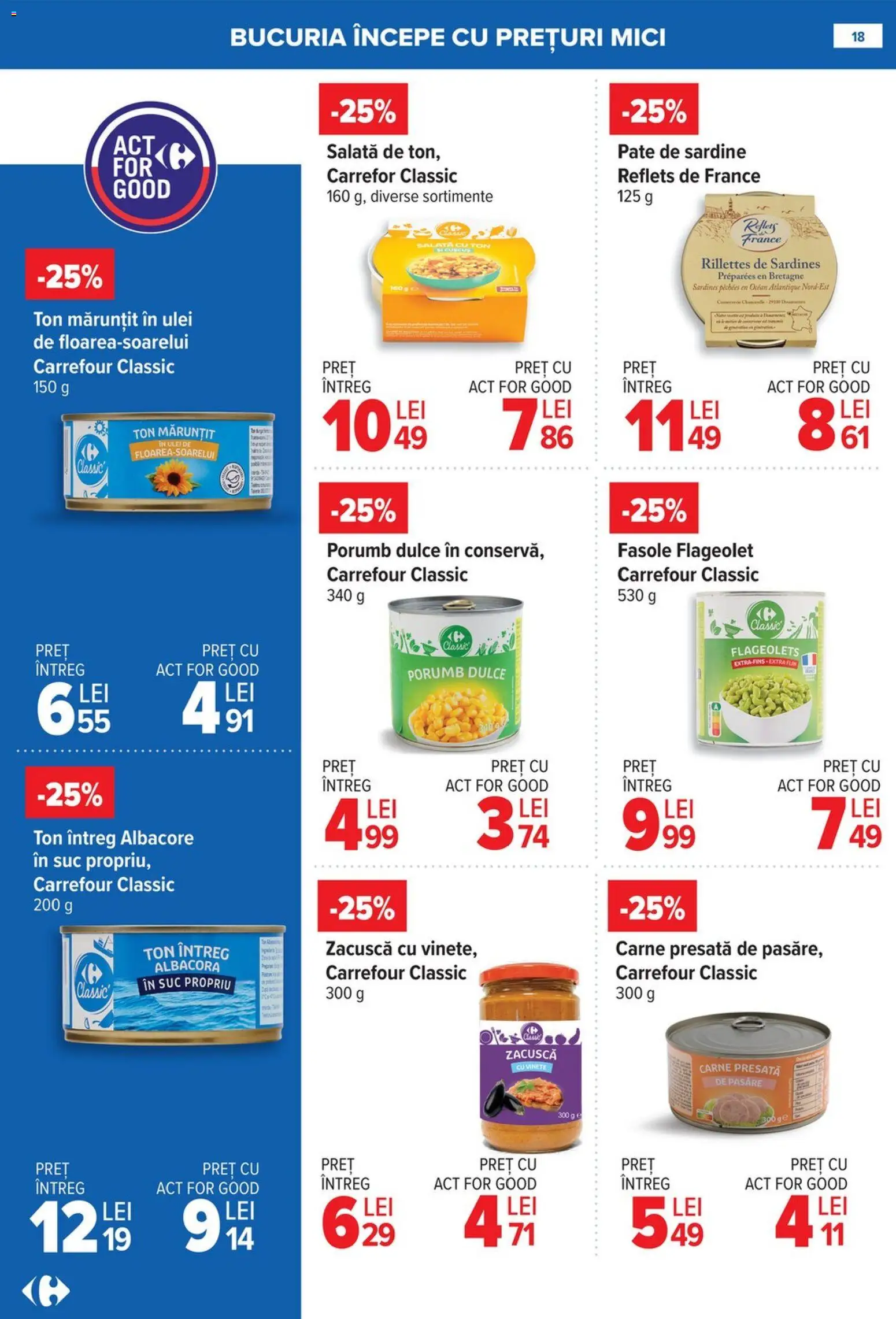 Noul catalog Carrefour – valabil de la 08.01.2026 | Pagină: 18 | Produse: Pate, Suc, Salată, Porumb
