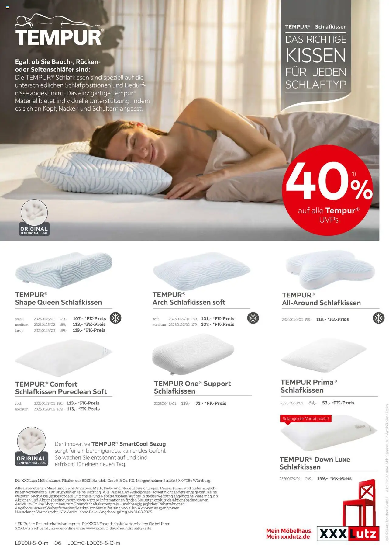 XXXL Lutz Tempur Spezial - gültig ab dem 18.08.2025 | Seite: 6 | Produkte: Kissen