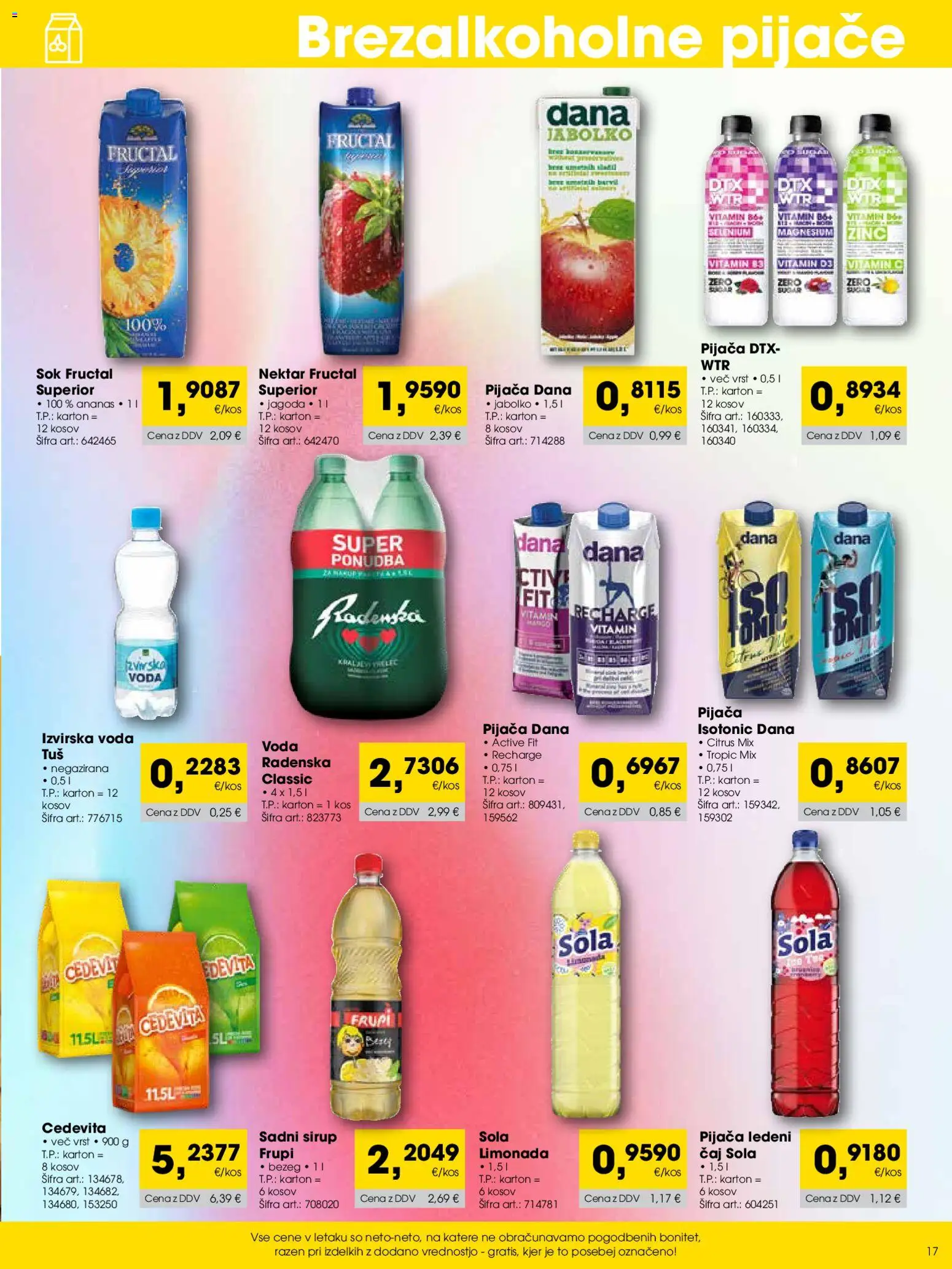 Novi Tuš katalog ponudbe – veljaven od 01.11.2025 | Stran: 17 | Izdelki: Kos, Sok, Ananas, Voda