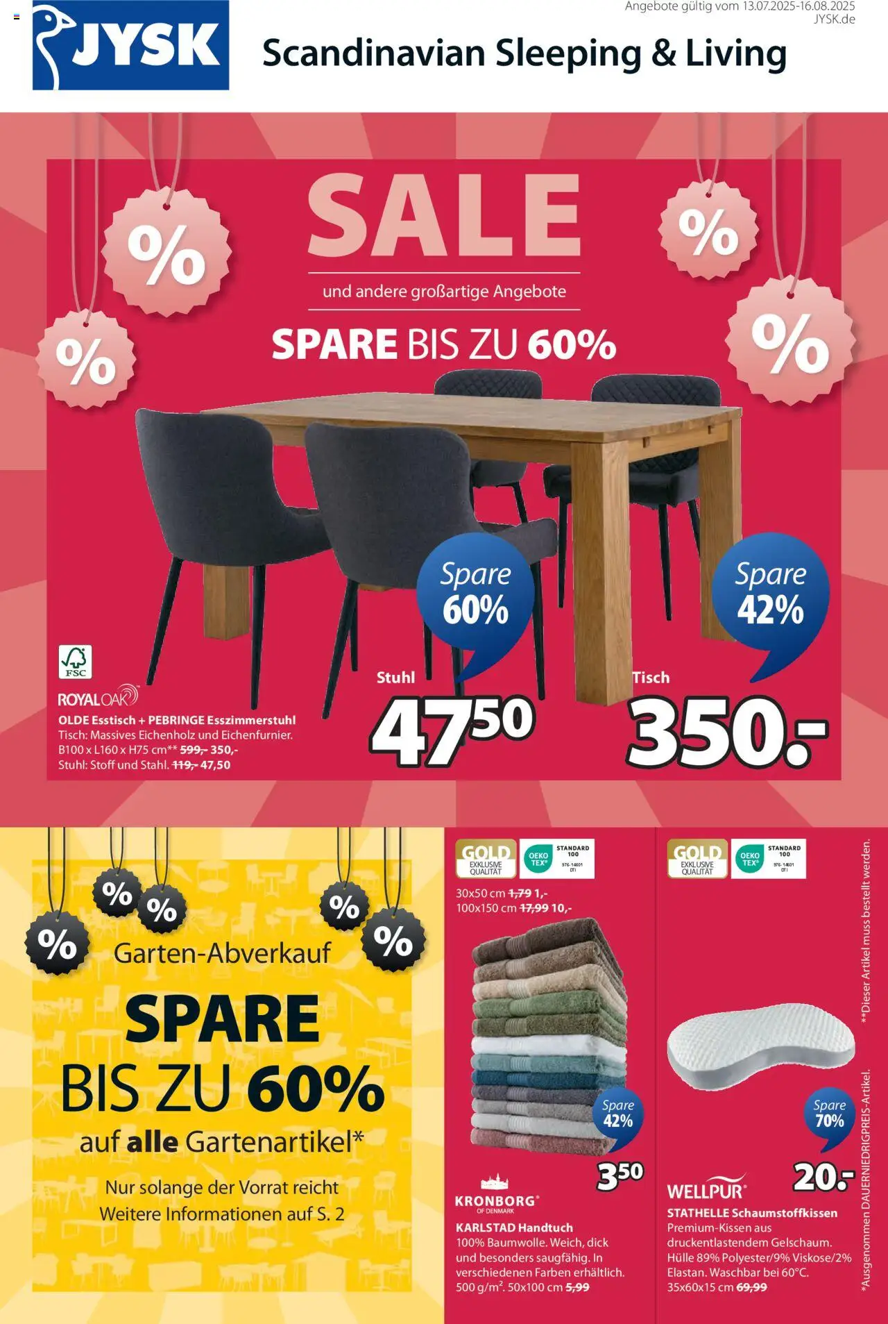 JYSK - Broschüre - gültig ab dem 13.07.2025 | Seite: 2 | Produkte: Hülle, Esstisch, Tisch, Stuhl