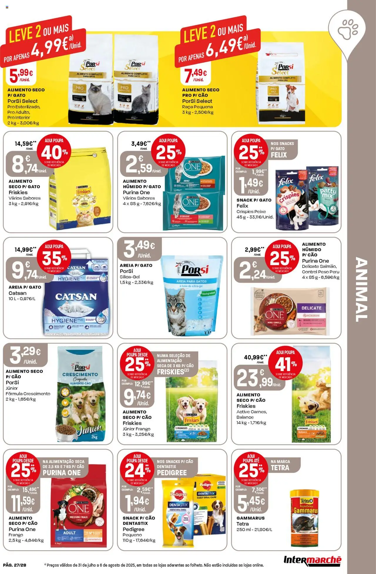Intermarché folheto │ válido de 31.07.2025 | Página: 27 | Produtos: Areia, Frango, Base, Peixe