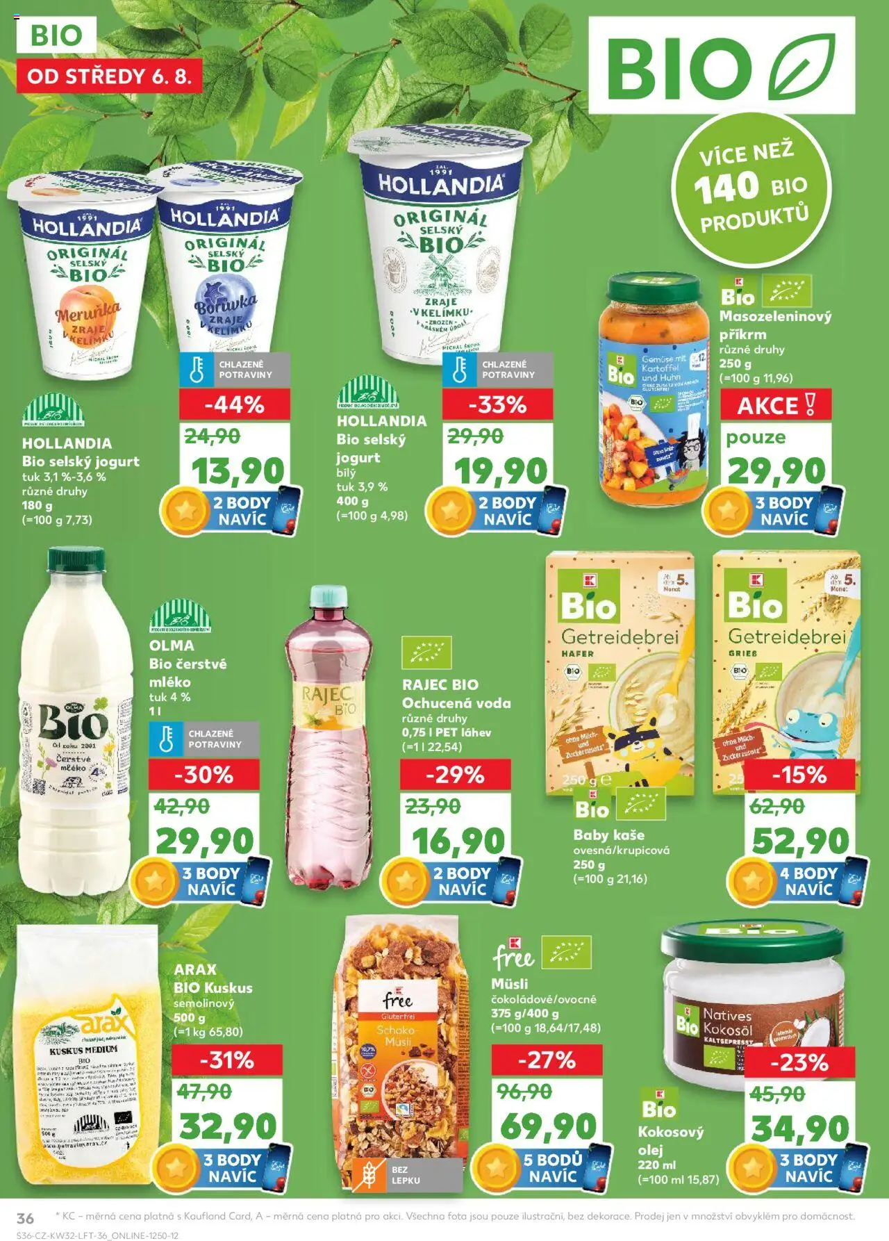 Kaufland leták - Praha 4 od 06.08.2025 | Strana: 36 | Produkty: Olej, Hollandia, Kaše, Láhev