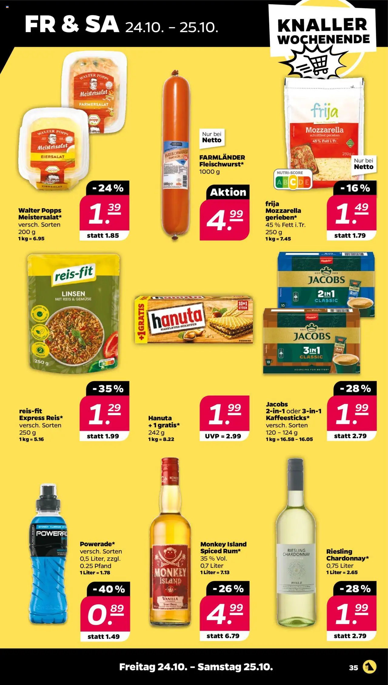 Netto Prospekt 	 – gültig ab 20.10.2025 | Seite: 37 | Produkte: Mozzarella, Gemüse, Reis