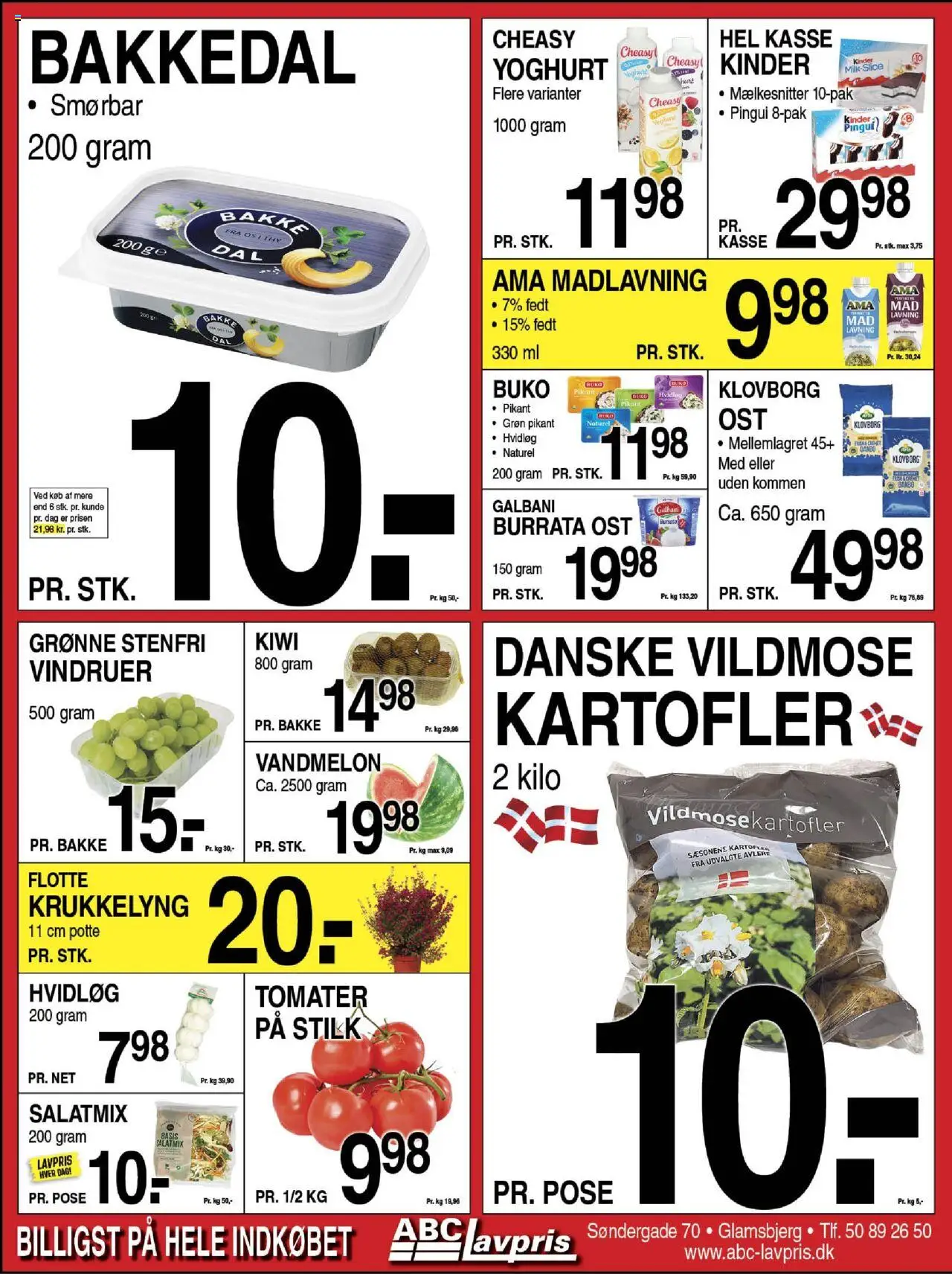 Abc Lavpris tilbudsavis – gyldig fra 15.10.2025 | Side: 4 | Produkter: Ost, Kartofler, Vindruer, Cebola