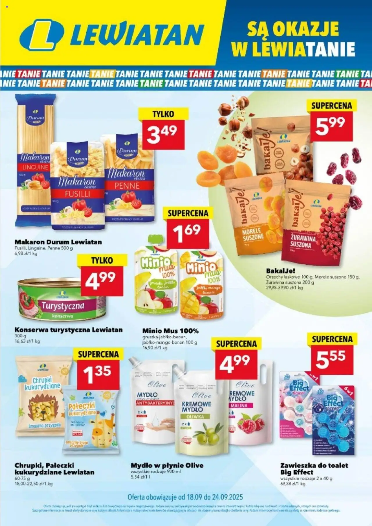 Lewiatan gazetka - Są okazje w Lewiatanie od 18.09.2025 | Strona: 1 | Produkty: Mango, Malina, Makaron durum, Penne