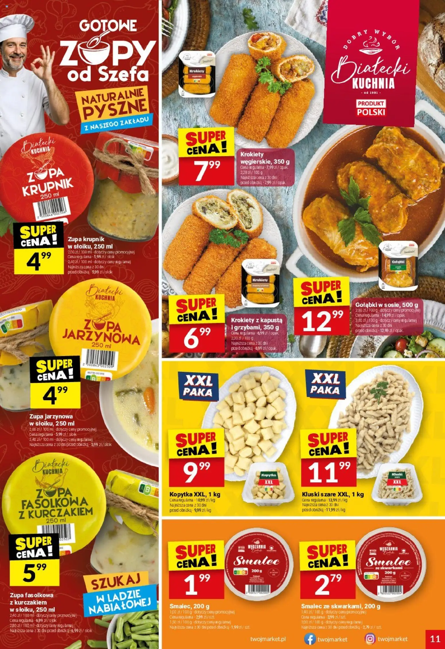 Twój Market Gazetka od 21.01.2026 | Strona: 11 | Produkty: Kapusta, Zupa, Sok, Kopytka