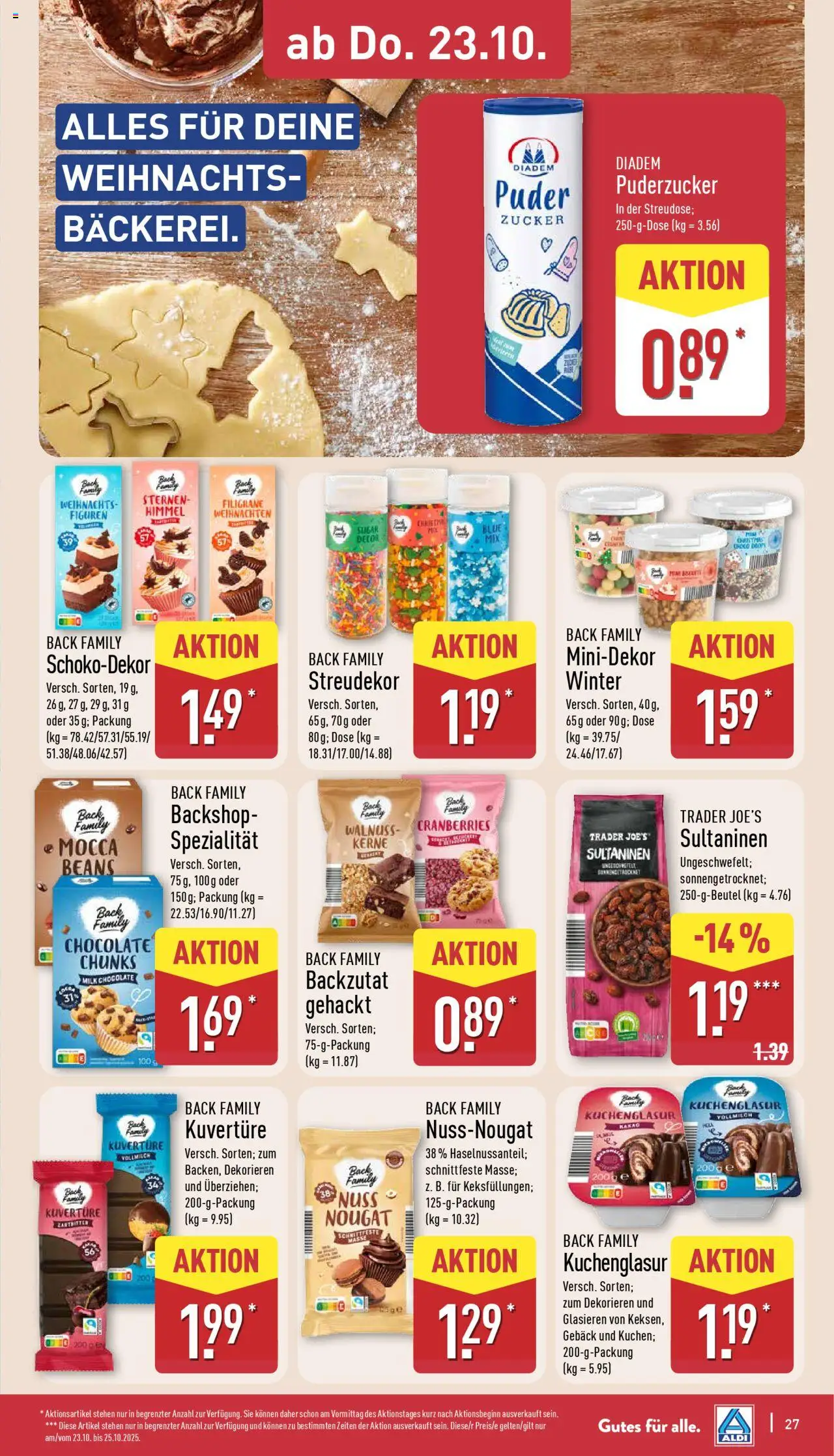 Aldi Prospekt 	 – gültig ab 20.10.2025 | Seite: 27 | Produkte: Puder, Zucker