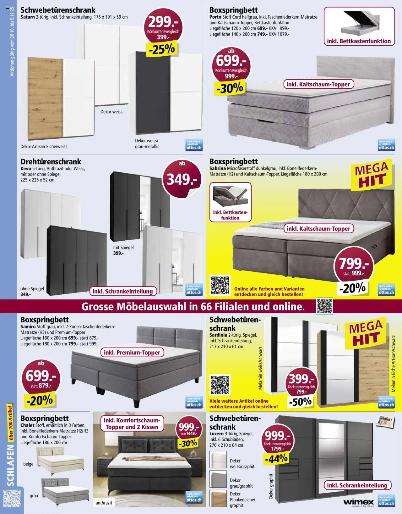 Otto's Aktionen – gültig ab 28.10.2025 | Seite: 8 | Produkte: Matratze, Topper, Schrank, Drehtürenschrank