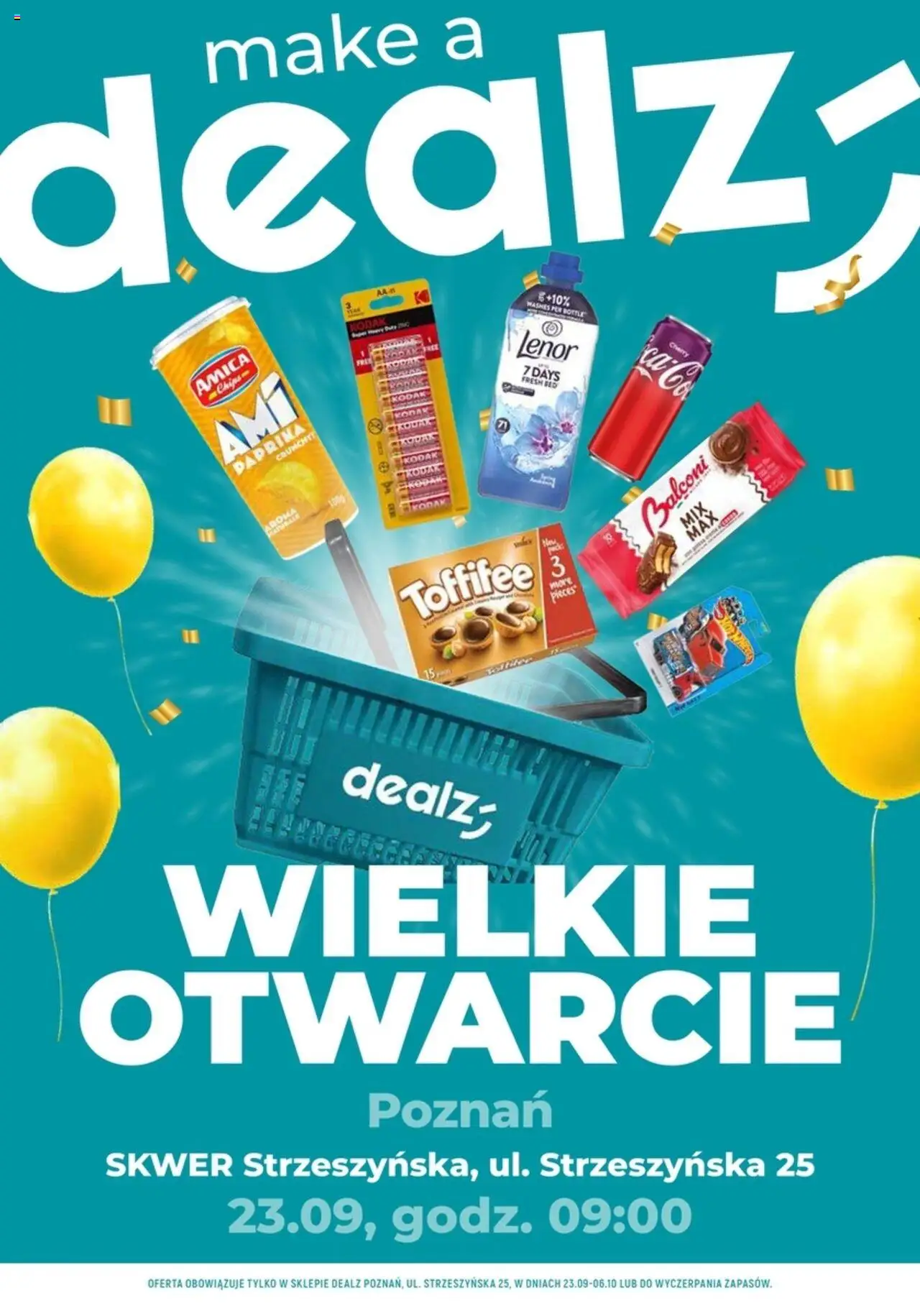 Dealz Gazetka - Wielkie otwarcie Poznań od 23.09.2025 | Strona: 1 | Produkty: Toffifee