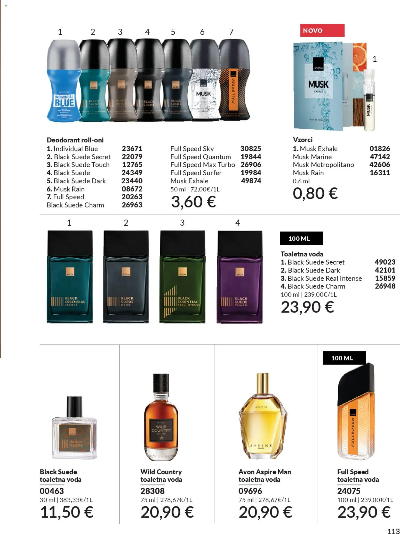 Novi Avon katalog ponudbe – veljaven od 29.12.2025 | Stran: 113 | Izdelki: Deodorant, Voda, Toaletna voda