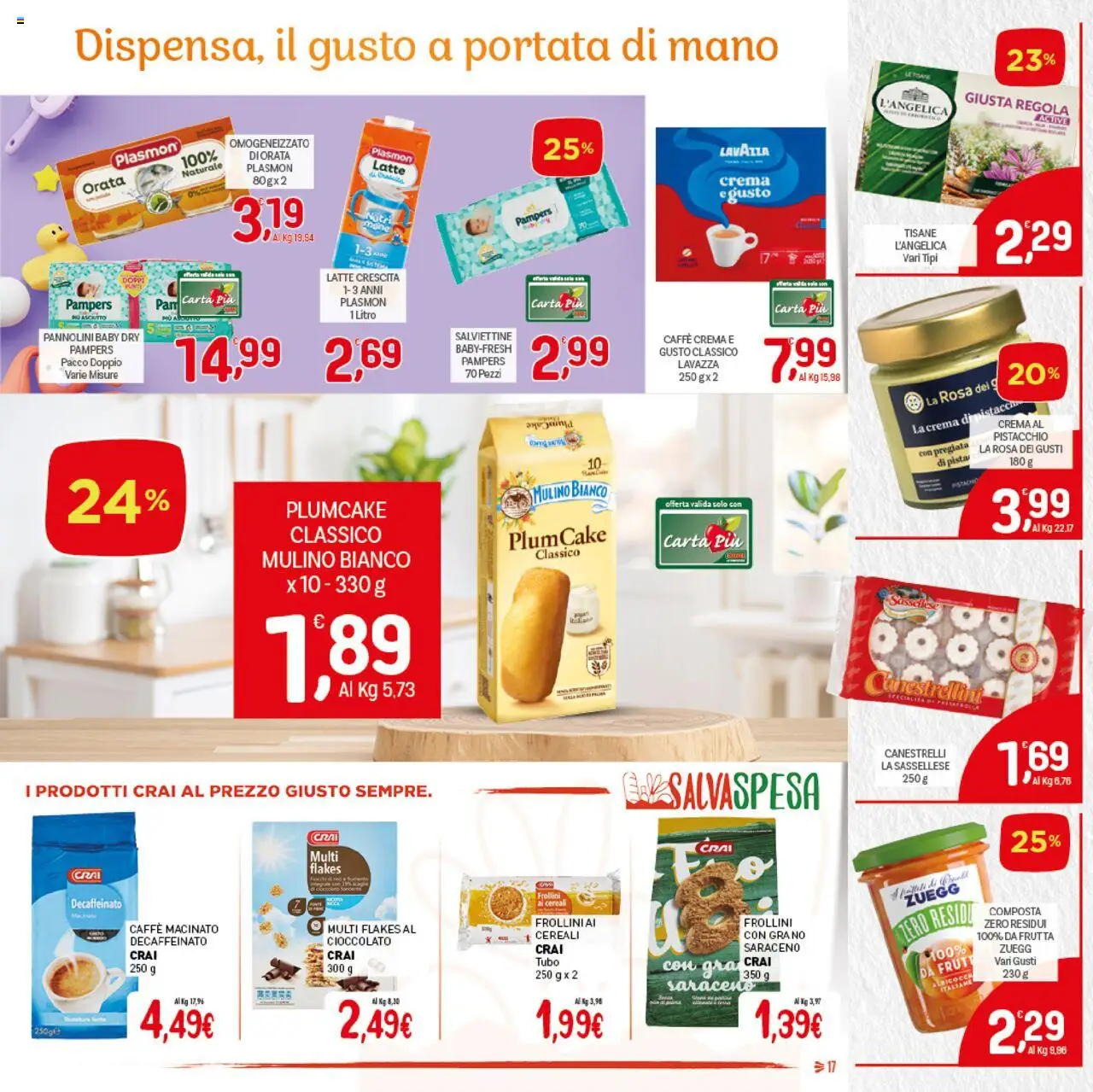 Volantino CRAI del 07.08.2025 | Pagina: 17 | Prodotti: Caffè, Cereali, Frutta, Macinato