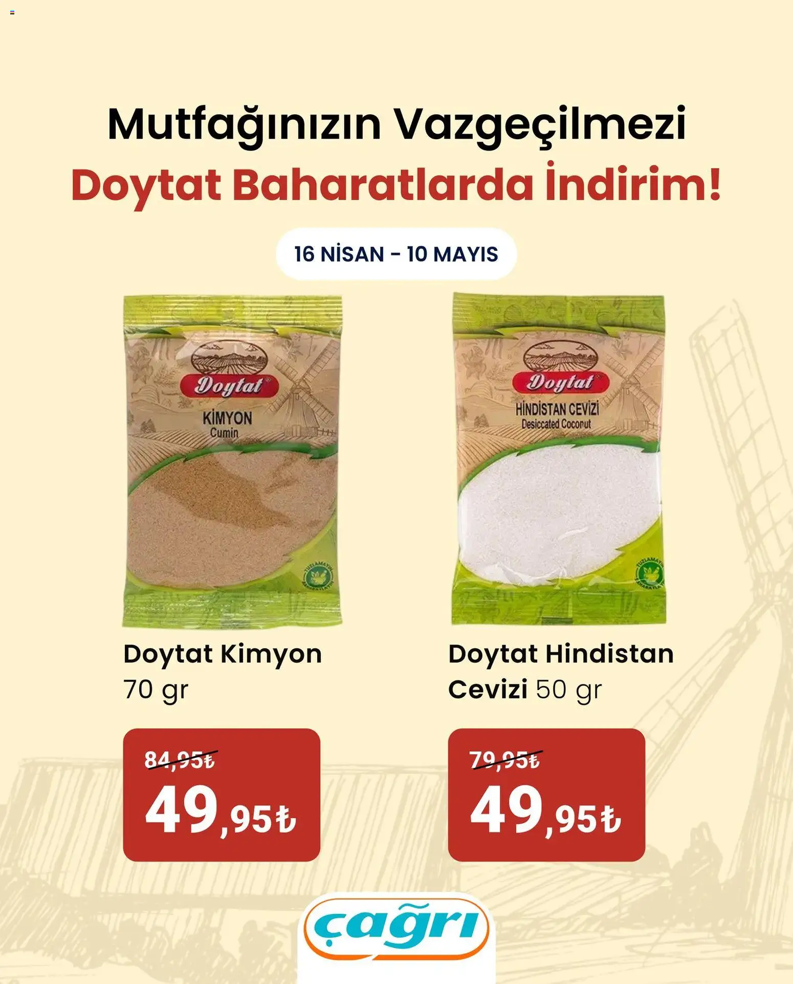Çağrı Market - Doytat Baharatlarda İndirim - 16.04.2026 tarihinden itibaren geçerlidir | Sayfa: 2 | Ürünler: Hindistan Cevizi
