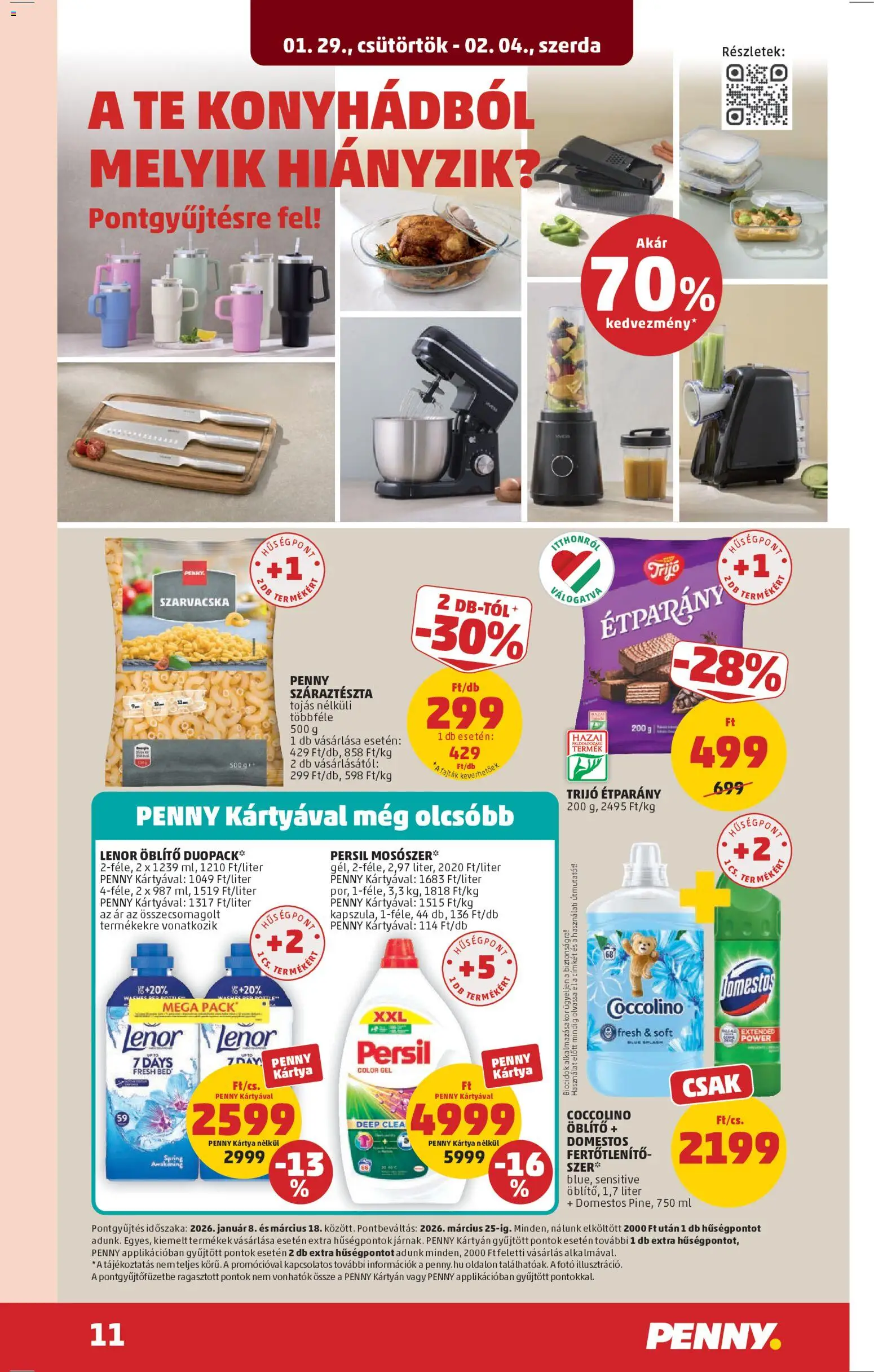 PENNY akciós ujság - amely érvényes a következő dátumtól: 29.01.2026 | Oldal: 15 | Termékek: Coccolino, Persil, Tojás, Száraztészta