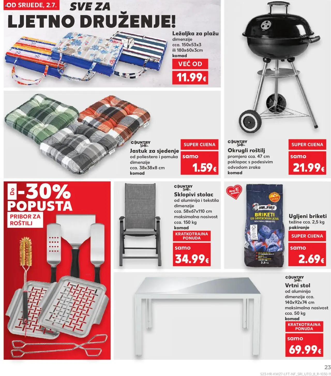 Kaufland katalog | vrijedi od 02.07.2025 | Stranica: 23 | Proizvodi: Jastuk, Ležaljka, Ležaljka za plažu, Briketi