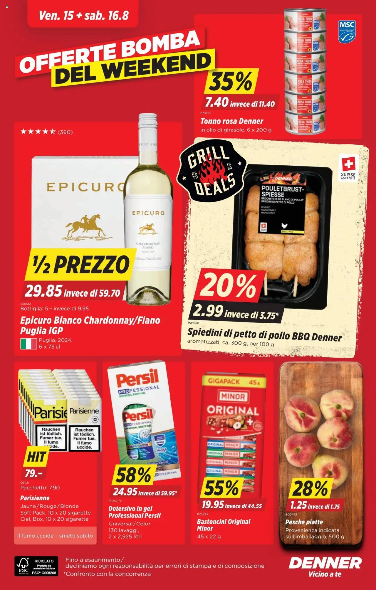 Denner Aktionen IT ab 12.08.2025 | Seite: 24 | Produkte: Pouletbrust, Spieße