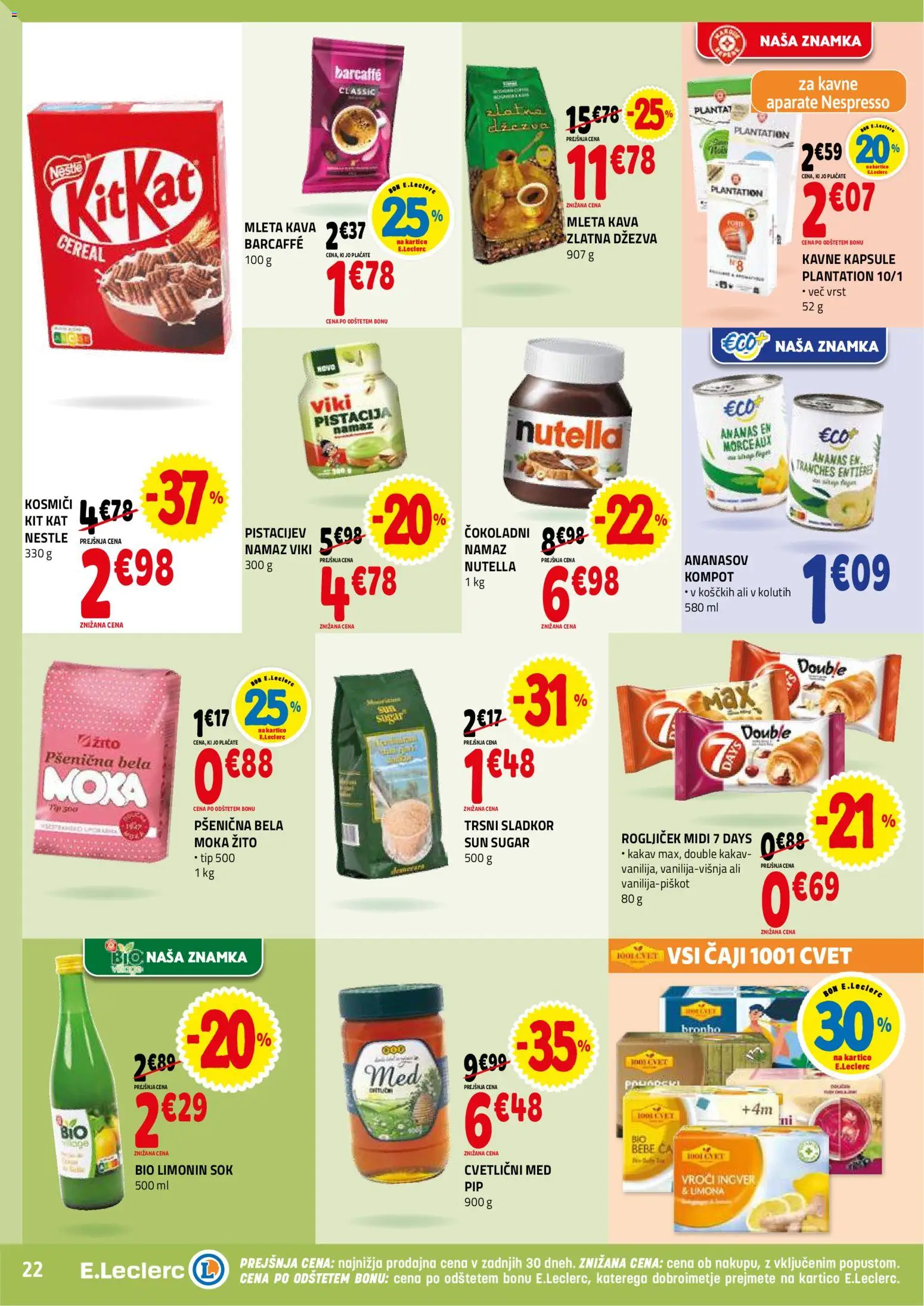 Novi E.leclerc katalog ponudbe – veljaven od 07.01.2026 | Stran: 22 | Izdelki: Βαλσάμικο ξύδι, Kavne kapsule, Sladkor, Limona