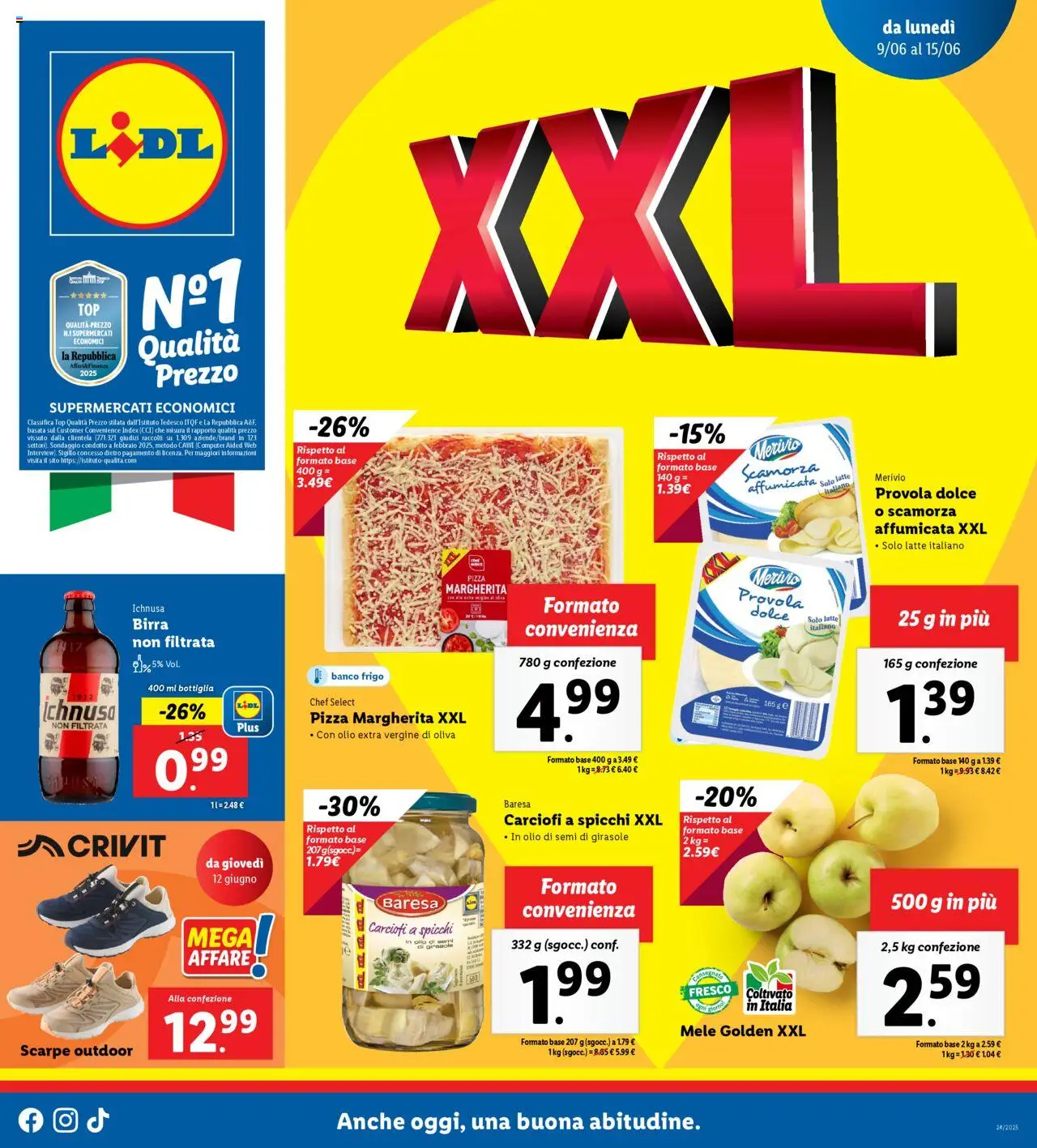 Volantino Lidl del 09.06.2025 | Pagina: 1 | Prodotti: Birra, Mele, Computer, Olio di semi di girasole
