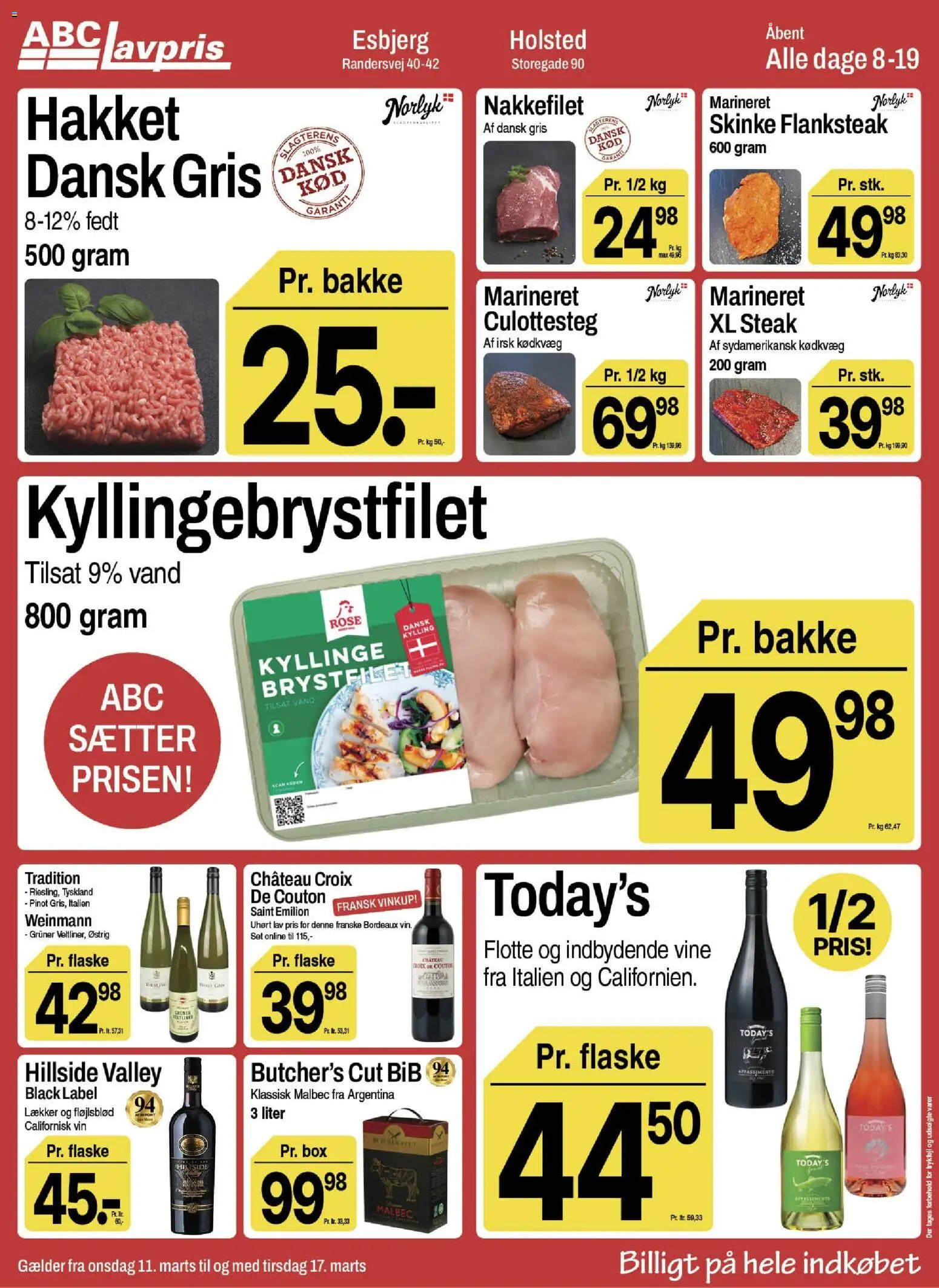 Abc Lavpris tilbudsavis – gyldig fra 11.03.2026 | Side: 7 | Produkter: Skinke, Vin, Nakkefilet