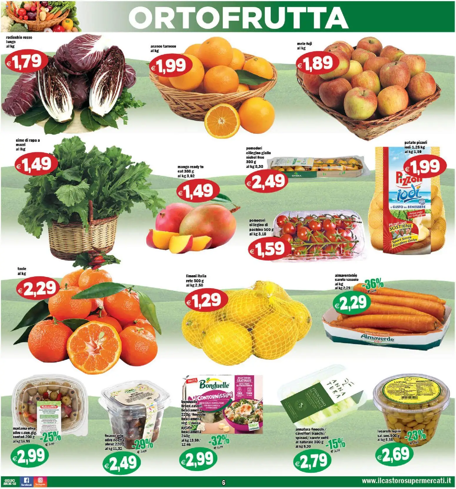 Volantino Il Castoro del 27.12.2025 | Pagina: 6 | Prodotti: Patate, Carote, Zucca, Vassoio