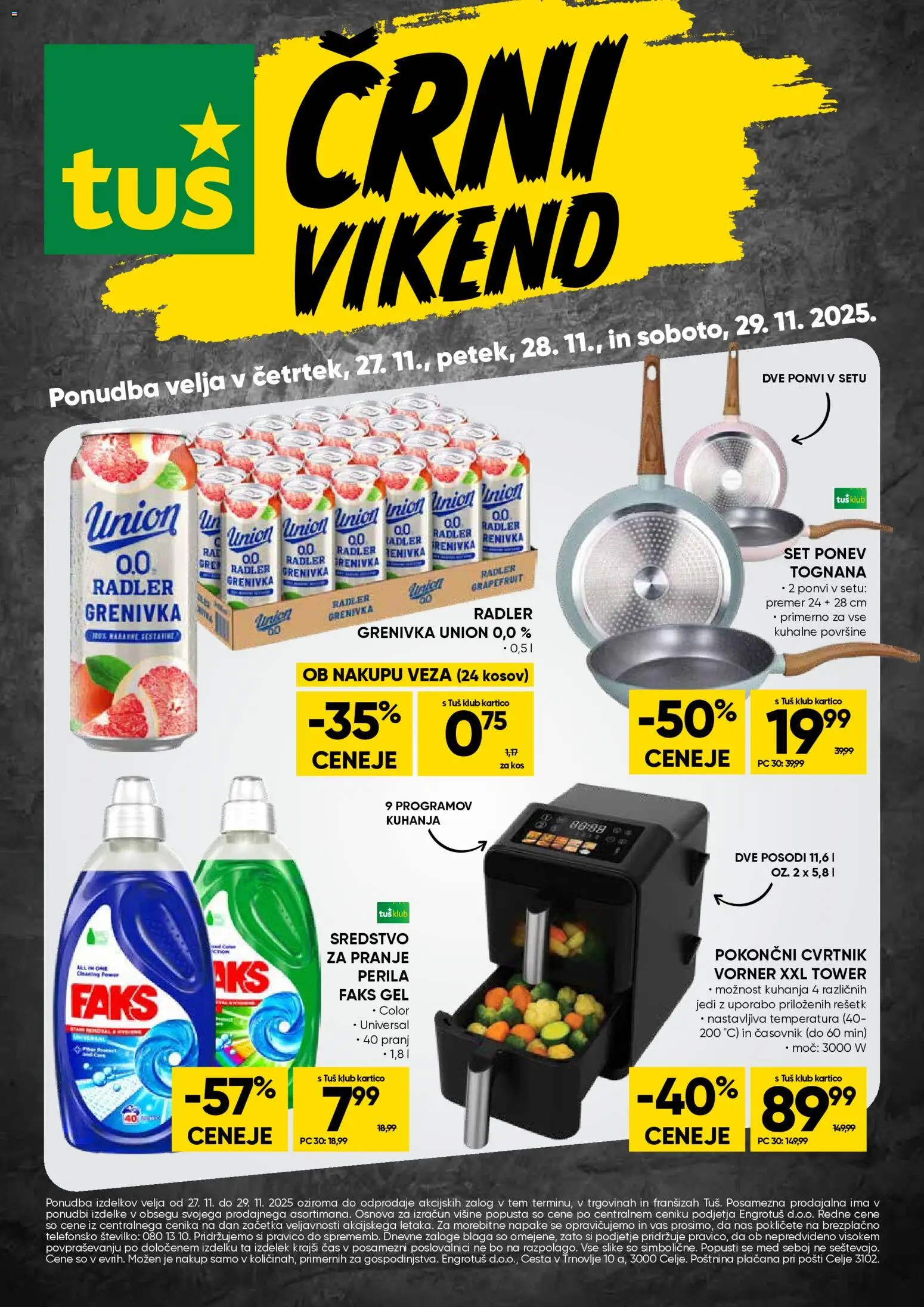 Novi Tuš katalog ponudbe – veljaven od 27.11.2025 | Stran: 2 | Izdelki: Kos, Radler, Grenivka, Časovnik