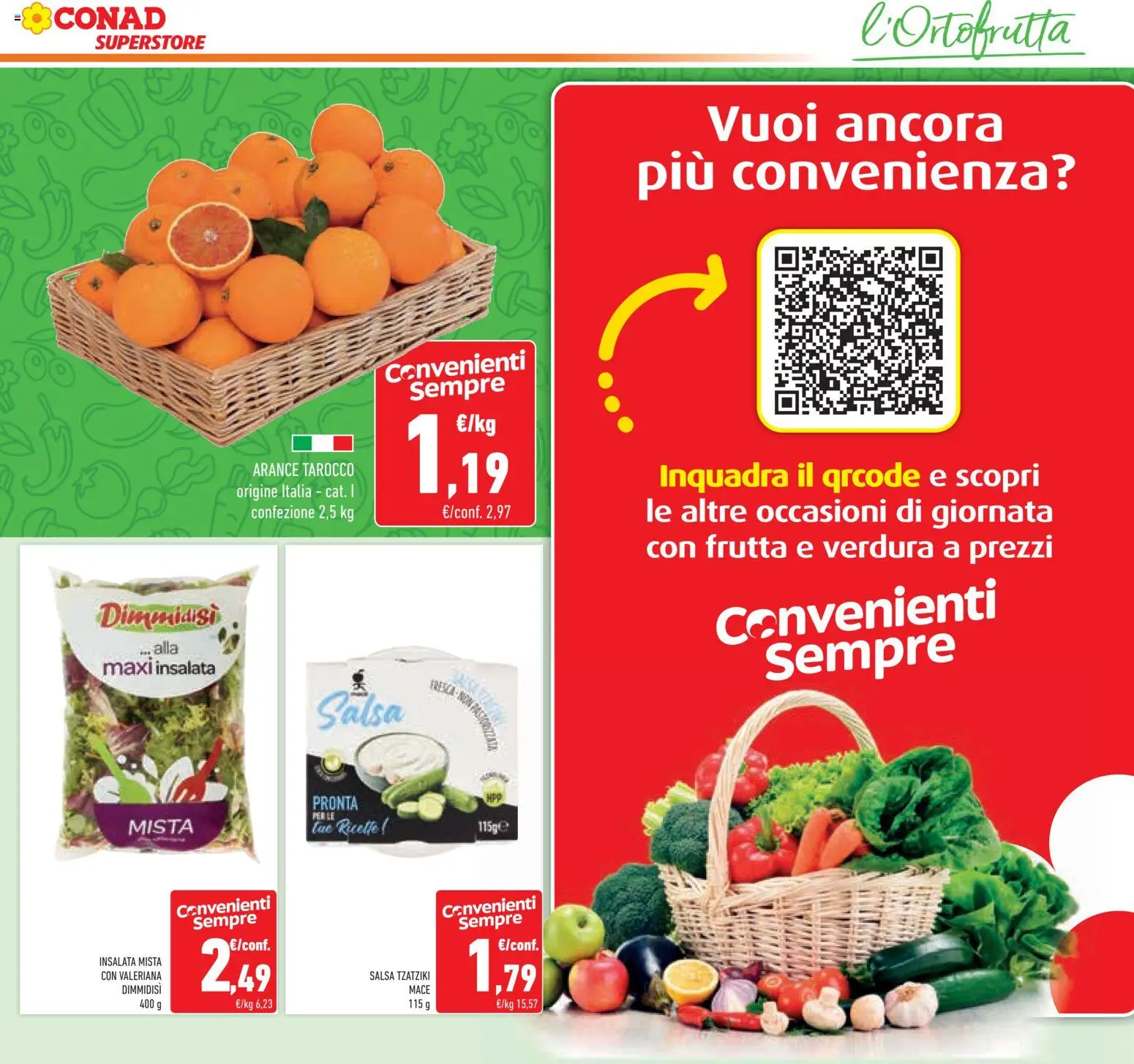 Volantino Conad del 29.01.2026 | Pagina: 13 | Prodotti: Arance, Insalata, Frutta, Salsa