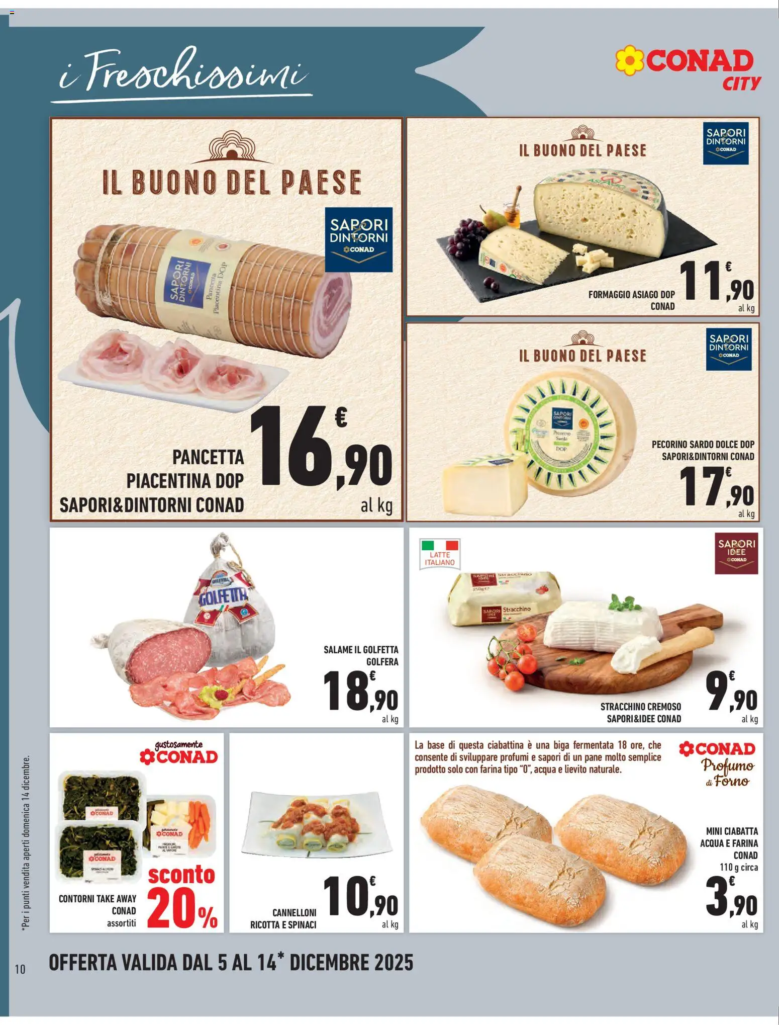 Volantino Conad del 05.12.2025 | Pagina: 10 | Prodotti: Latte, Pasta, Spinaci, Ricotta