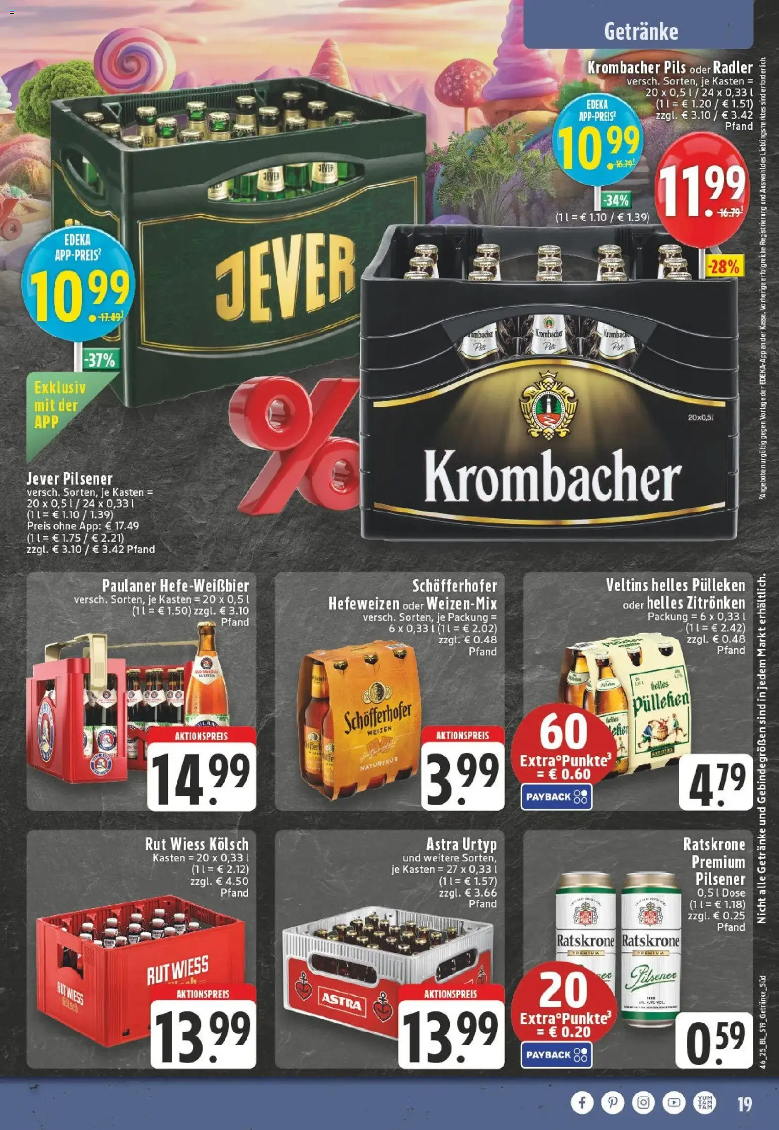 Edeka prospekt Köln-Worringen	 – gültig ab 10.11.2025 | Seite: 19 | Produkte: Pils, Astra, Paulaner, Veltins