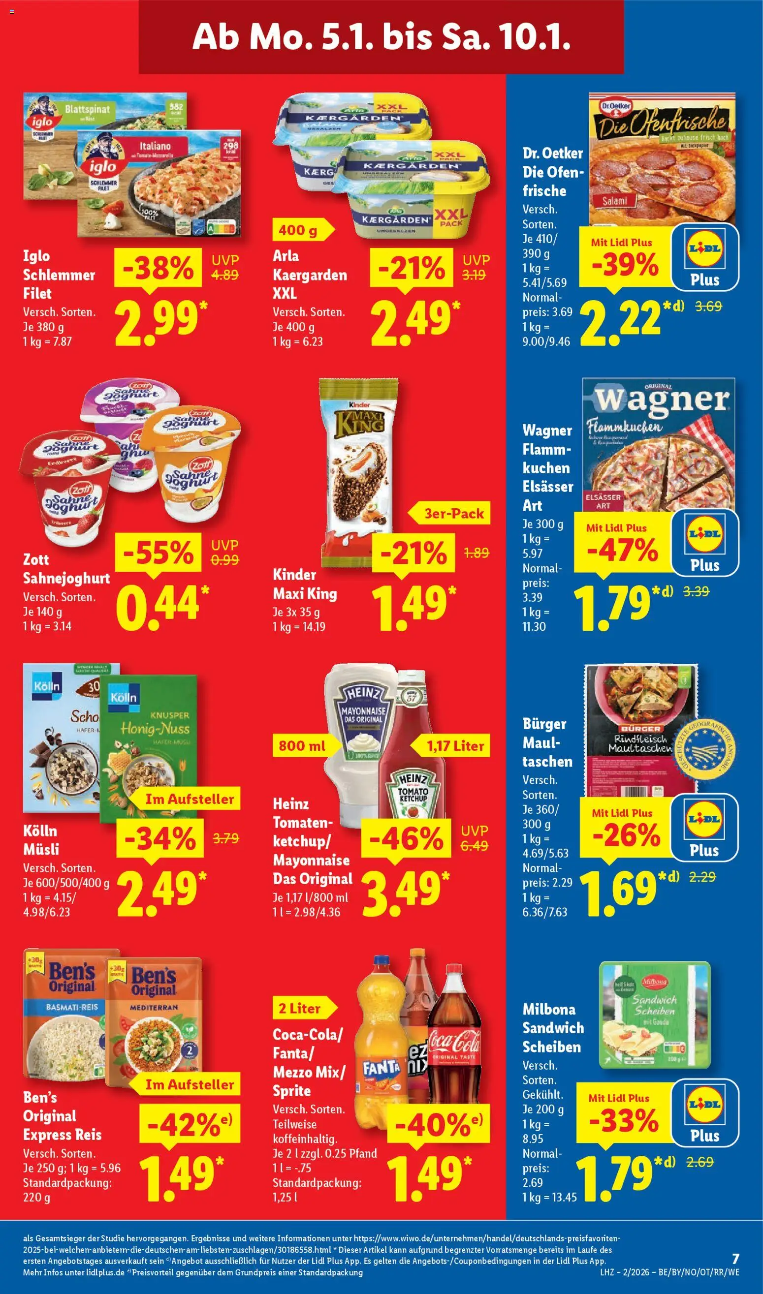 Lidl Prospekt Düsseldorf – gültig ab 05.01.2026 | Seite: 13 | Produkte: Musli, Mayonnaise, Reis, Rindfleisch