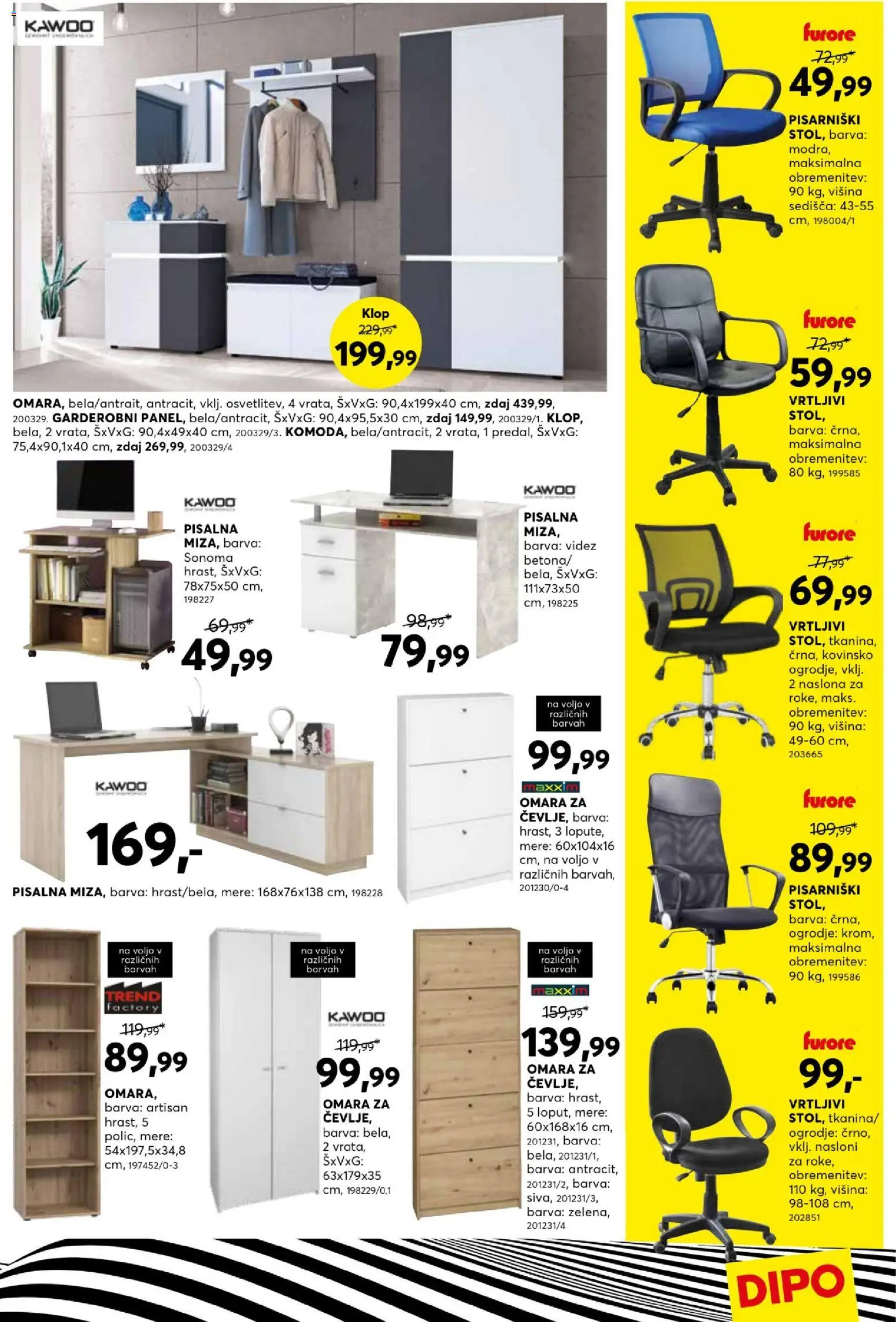 Novi Dipo katalog ponudbe – veljaven od 08.04.2026 | Stran: 13 | Izdelki: Omara, Barva