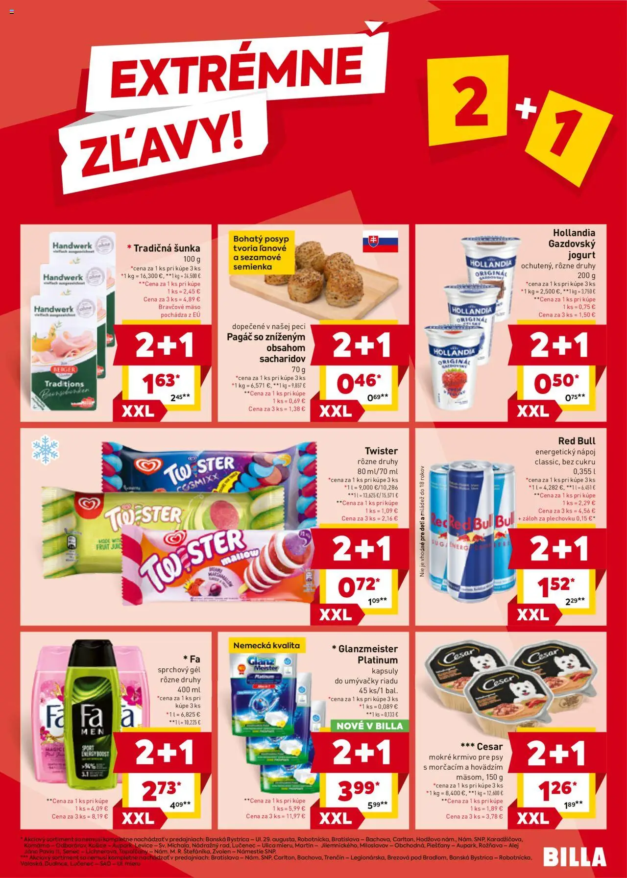 Billa leták │ platný od 16.07.2025 | Strana: 9 | Produkty: Šunka, Red Bull, Bravčové mäso, Energetický nápoj