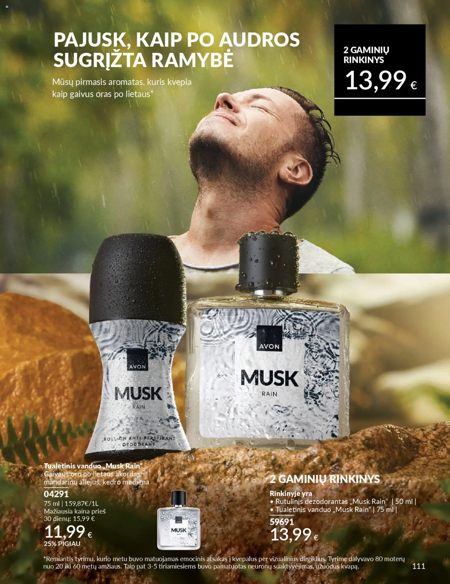 AVON akcijos nuo 01.01.2026 | Puslapis: 111 | Prekių: Rutulinis dezodorantas, Tualetinis vanduo, Dezodorantas