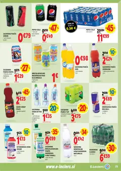 E.leclerc katalog akcije – veljaven od 11.03.2026 | Stran: 25 | Izdelki: Limeta, Sirup, Pivo, Voda
