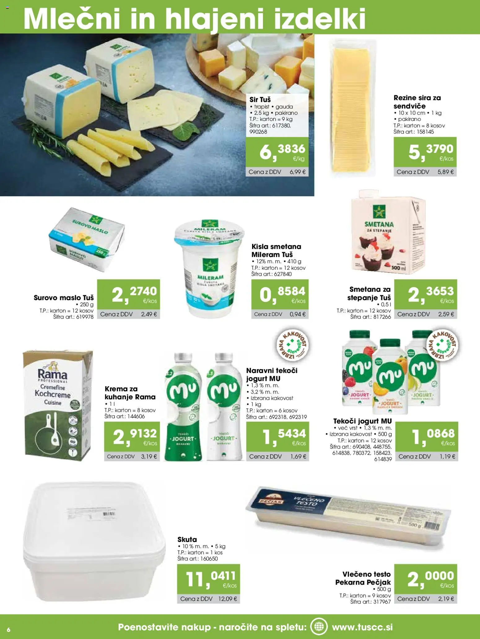 Novi Tuš katalog ponudbe – veljaven od 07.01.2026 | Stran: 6 | Izdelki: Krema, Maslo, Jogurt, Skuta