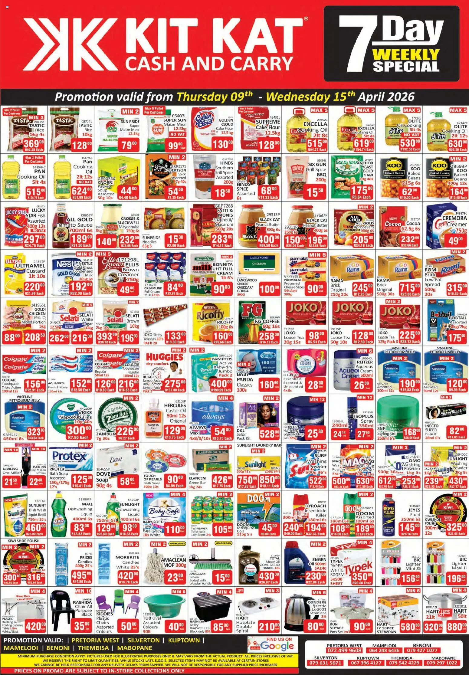 New KIT KAT Cash & Carry catalogue – valid from 09.04.2026 | Page: 1 | Products: Kettle, Broom, Coffee, Kiwi