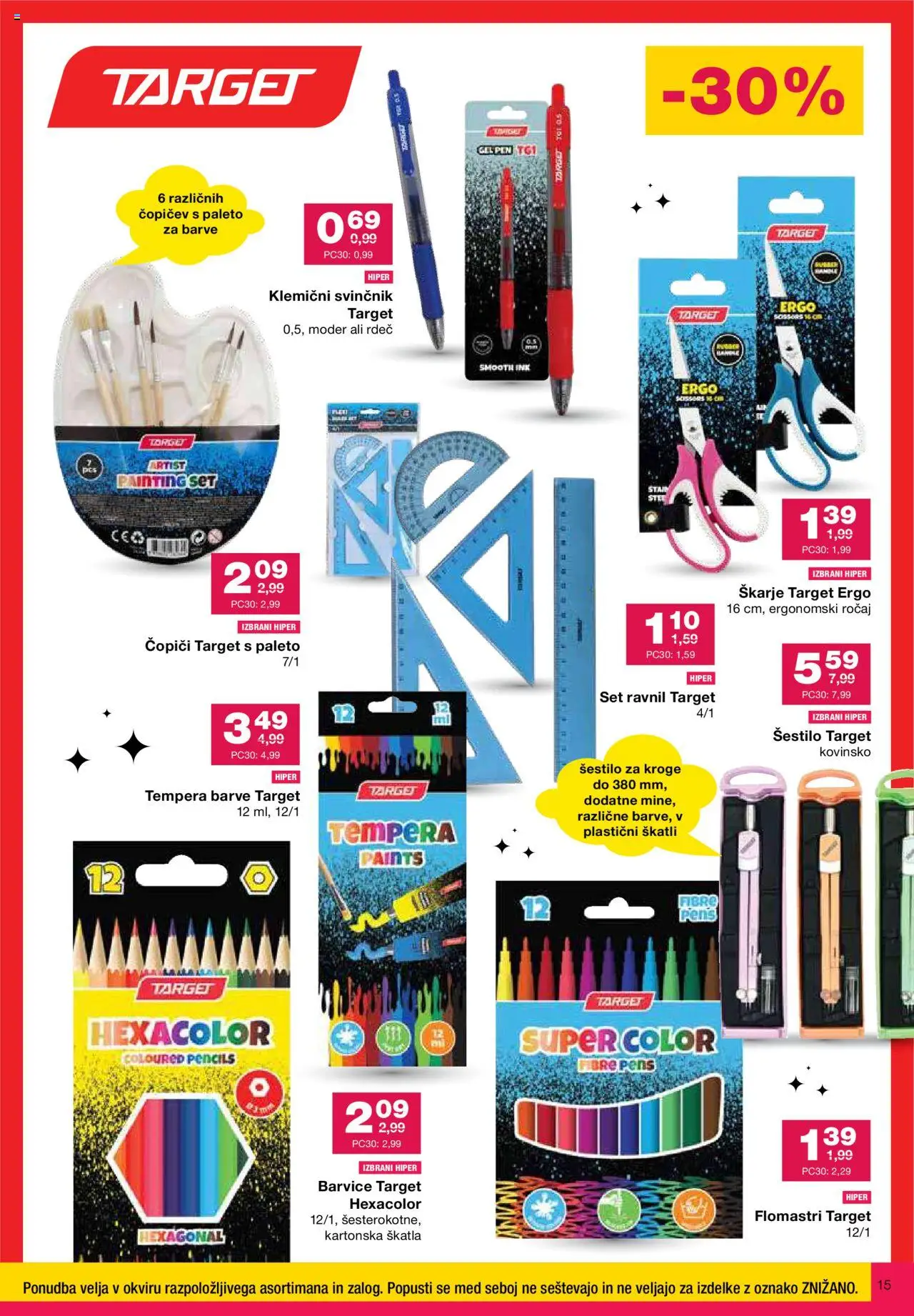 Mercator katalog veselo v šolo │ velja od 30.07.2025 | Stran: 15 | Izdelki: Barvice, Skatla, Svinčnik