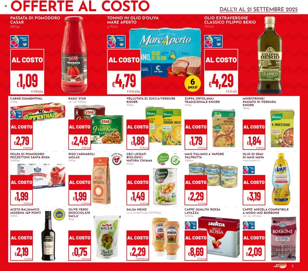 Volantino Pan del 11.09.2025 | Pagina: 5 | Prodotti: Sale, Olive, Aceto, Olio extra vergine