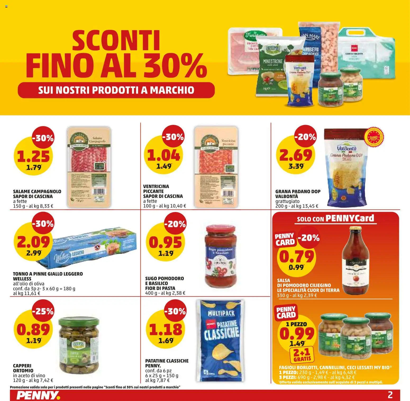 Volantino PENNY del 02.01.2026 | Pagina: 2 | Prodotti: Salame, Aceto, Sugo, Terra