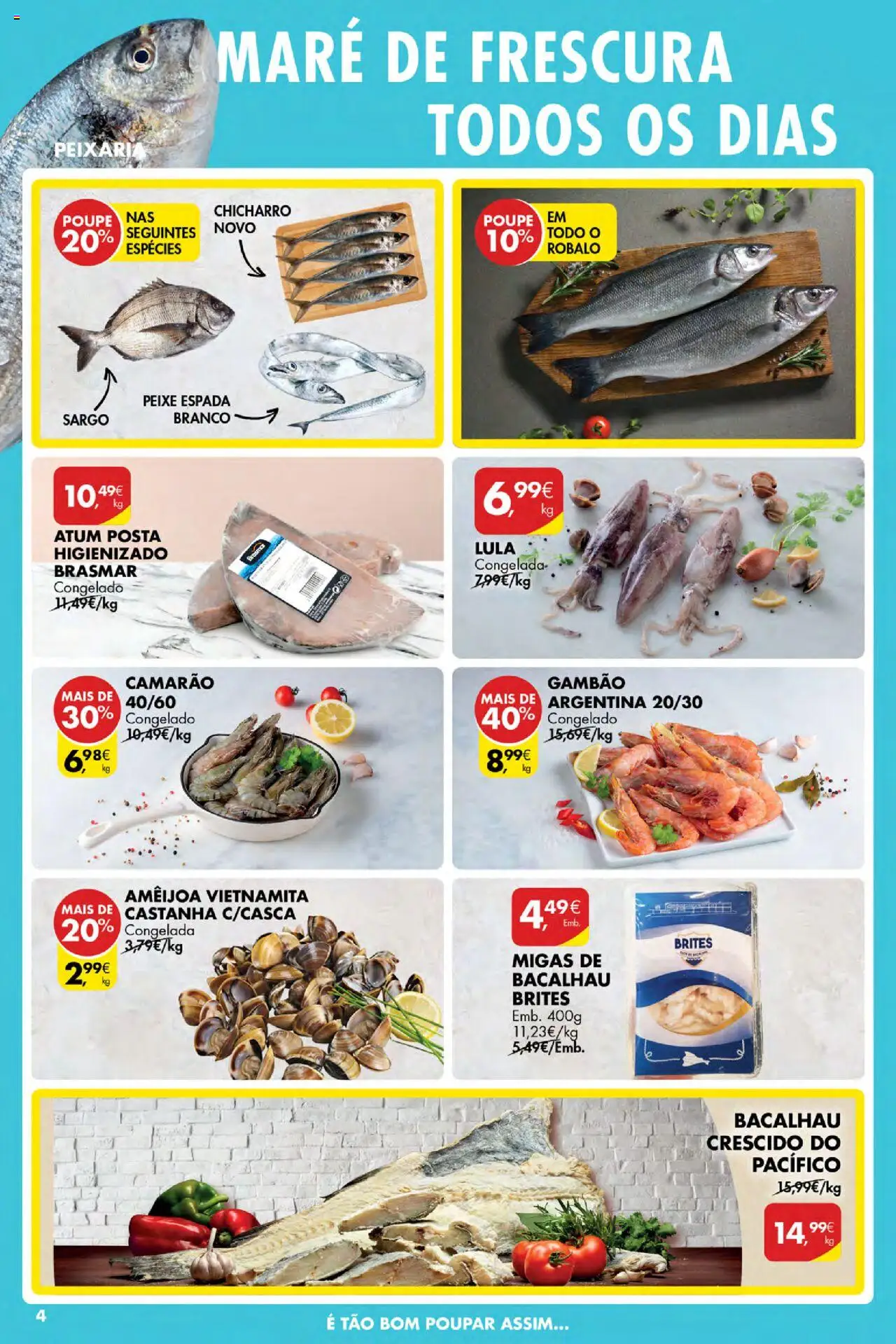 Pingo Doce Poupe Esta Semana Açores │ válido de 16.10.2025 | Página: 4 | Produtos: Atum, Bacalhau, Camarão, Peixe