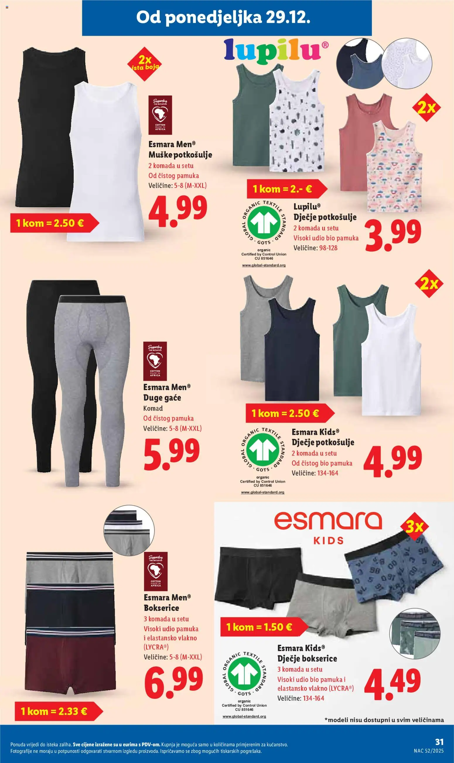 Lidl katalog | vrijedi od 27.12.2025 | Stranica: 31 | Proizvodi: Bokserice