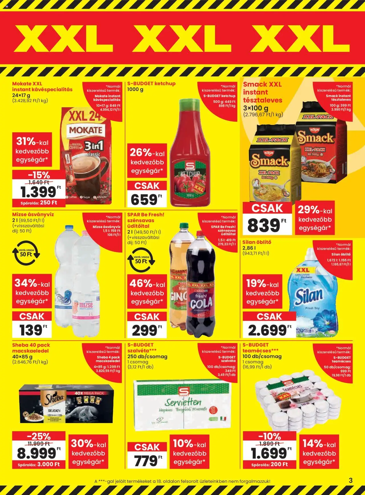 Spar akciós ujság - amely érvényes a következő dátumtól: 18.09.2025 | Oldal: 3 | Termékek: Öblítő, Cola, Ásványvíz, Ketchup