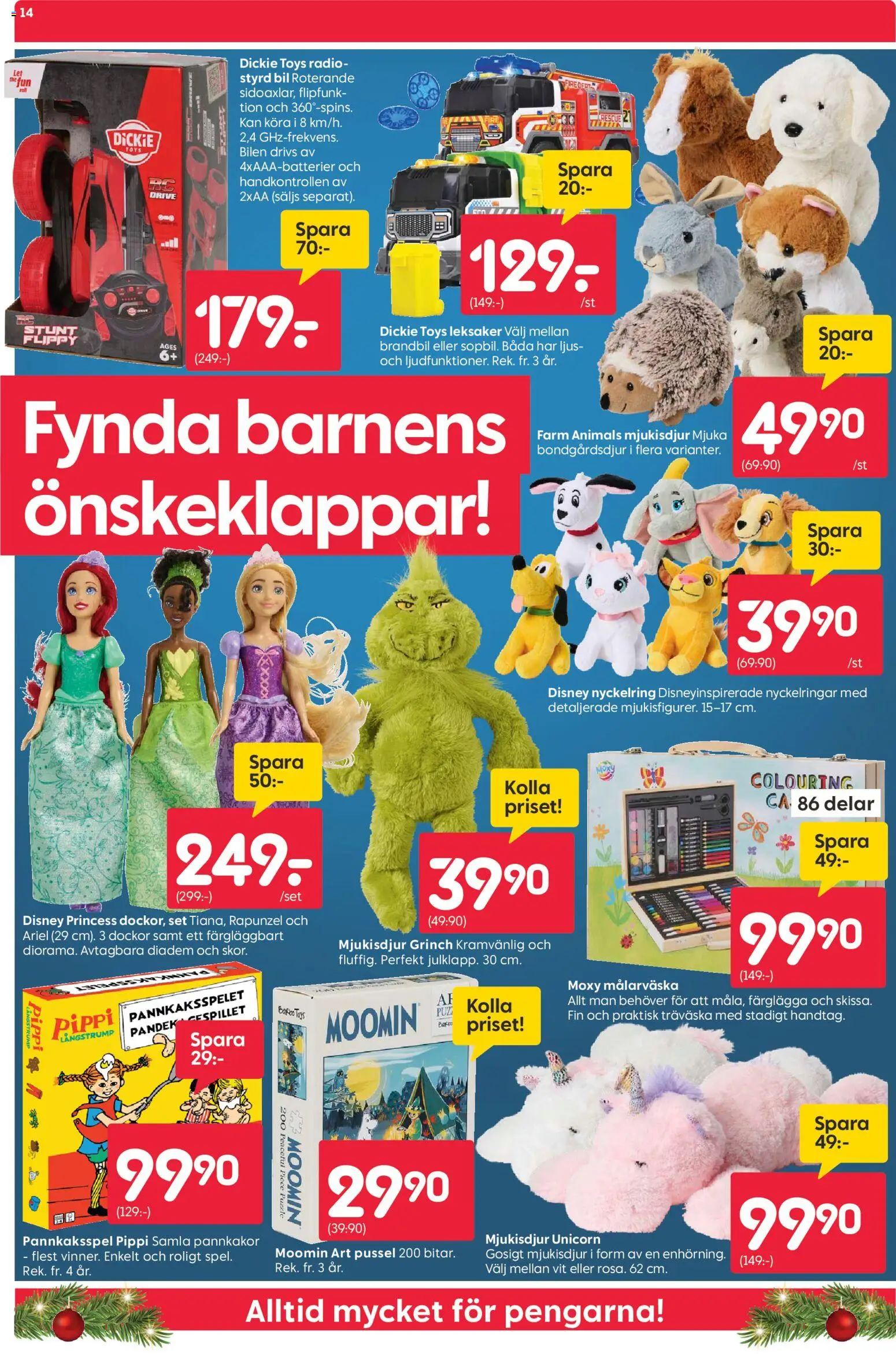 Rusta reklamblad aktuell från 08.12.2025 | Sida: 14 | Produkter: Pussel, Set, Ljus, Radio