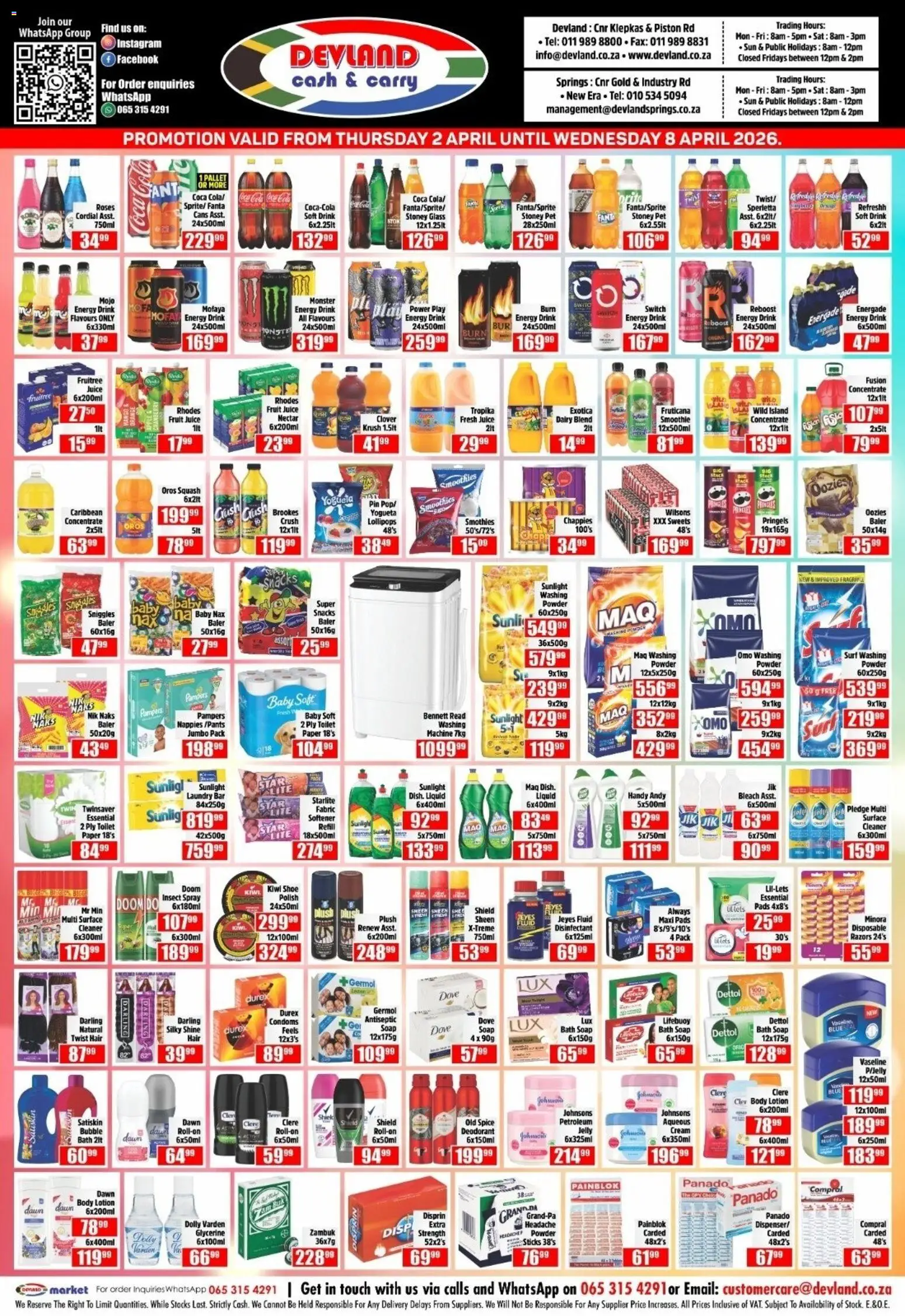 New Devland catalogue – valid from 02.04.2026 | Page: 2 | Products: Juice, Stoney, Washing powder, Nappies