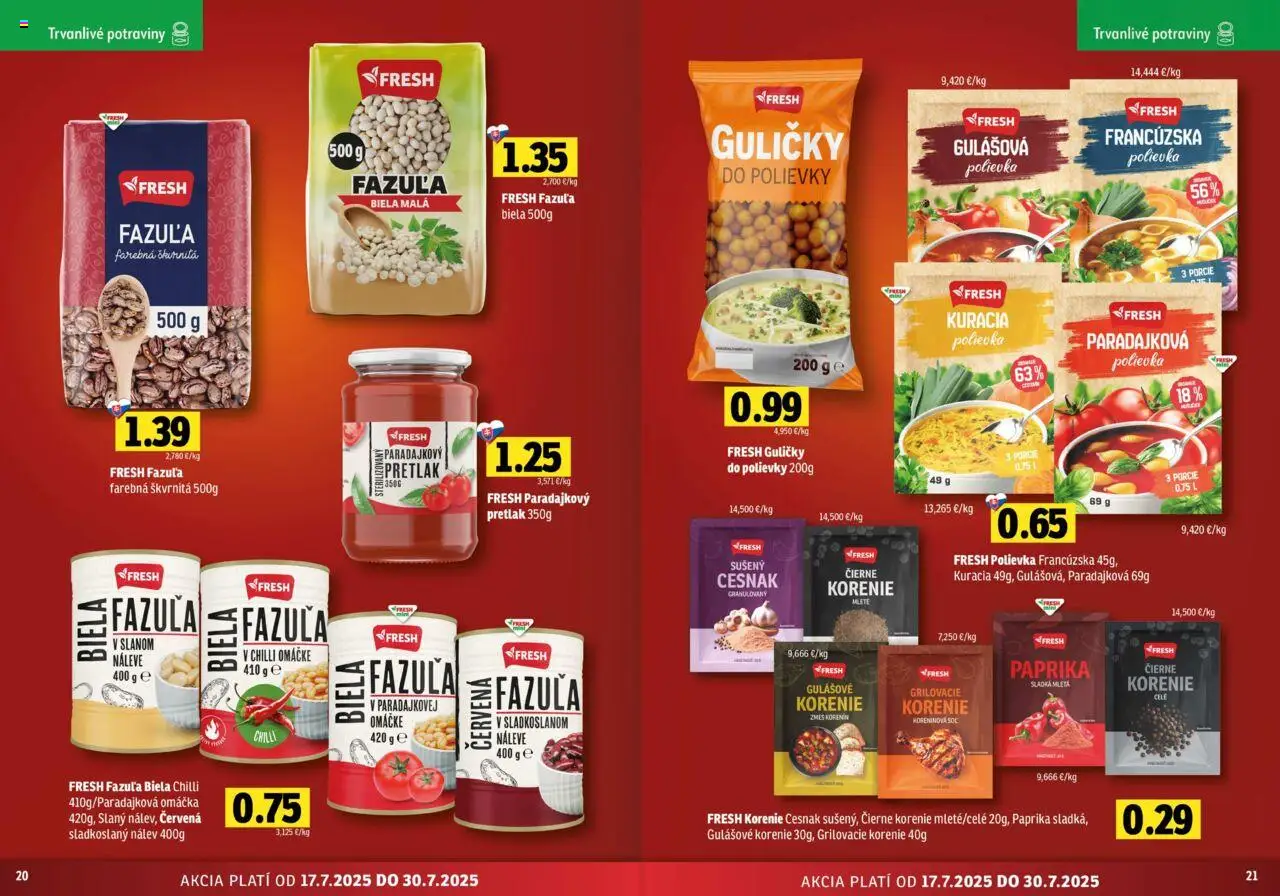 Fresh stredné a západné Slovensko │ platný od 17.07.2025 | Strana: 11 | Produkty: Čierne korenie, Fazuľa, Korenie, Omáčka