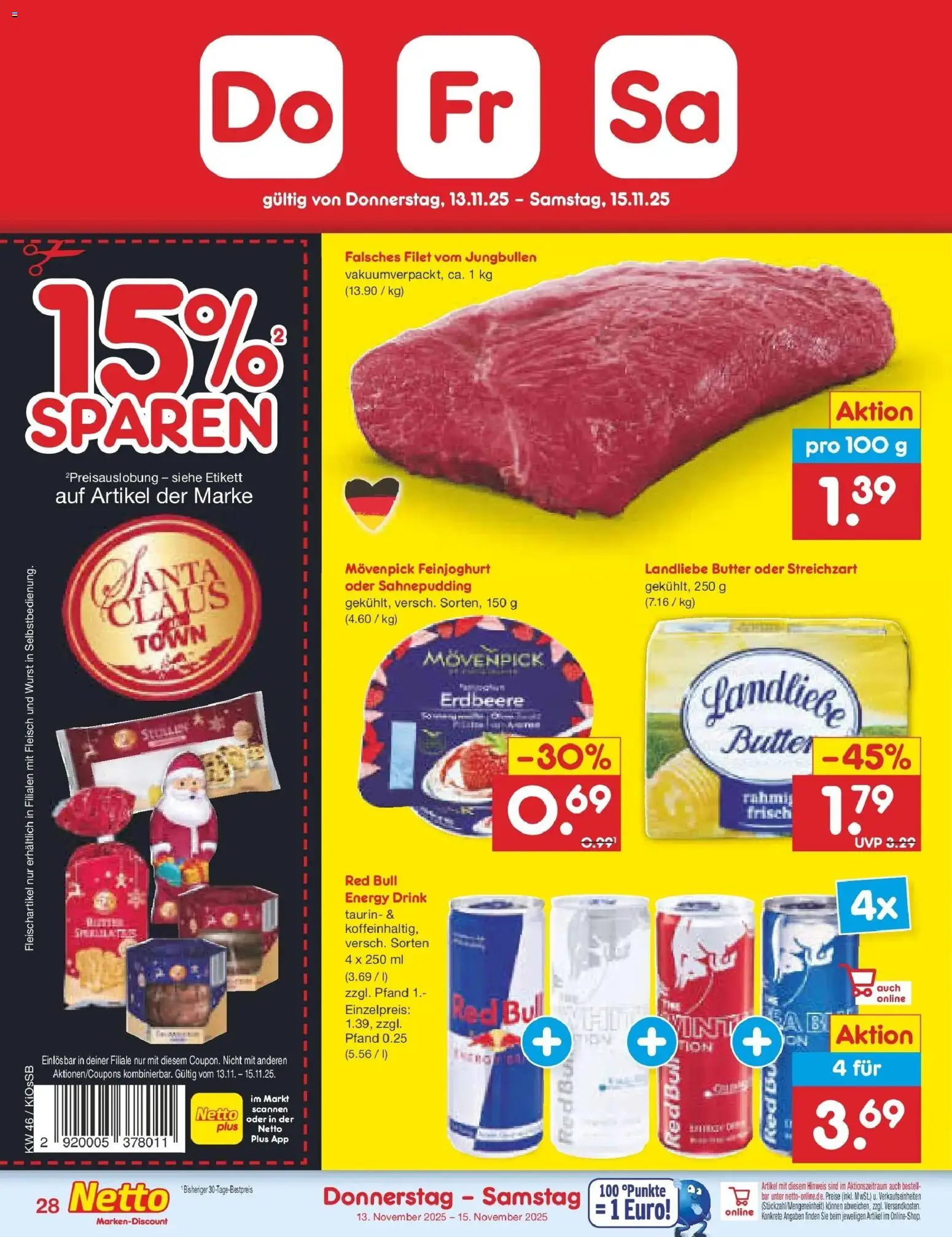 Netto Marken-Discount - Netto: Wochenangebote – gültig ab 10.11.2025 | Seite: 36 | Produkte: Red bull, Butter, Landliebe butter, Wurst
