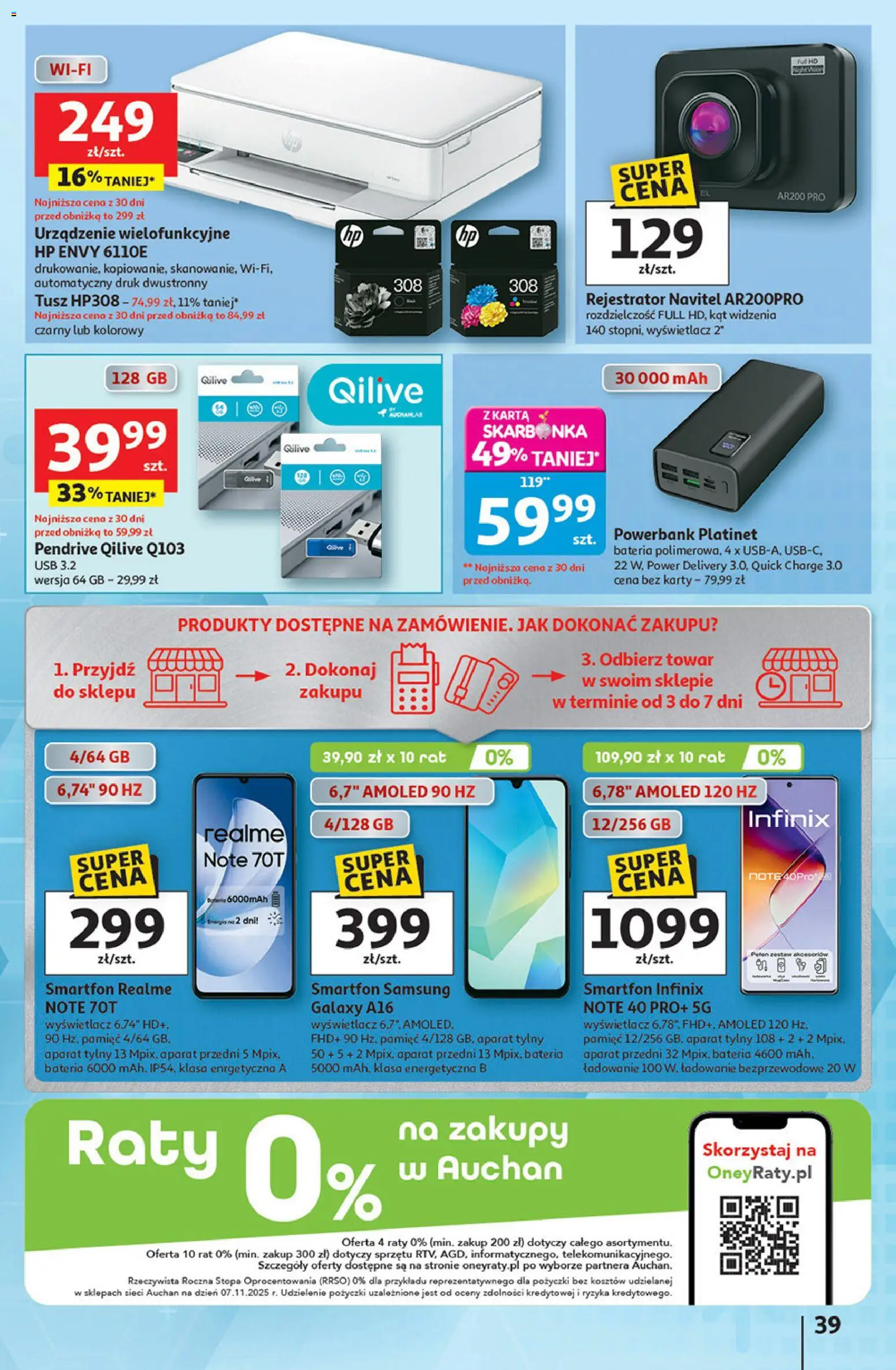 Auchan Gazetka - 30 Lat Hipermarket od 08.01.2026 | Strona: 39 | Produkty: Karta, Smartfon, USB, Pendrive