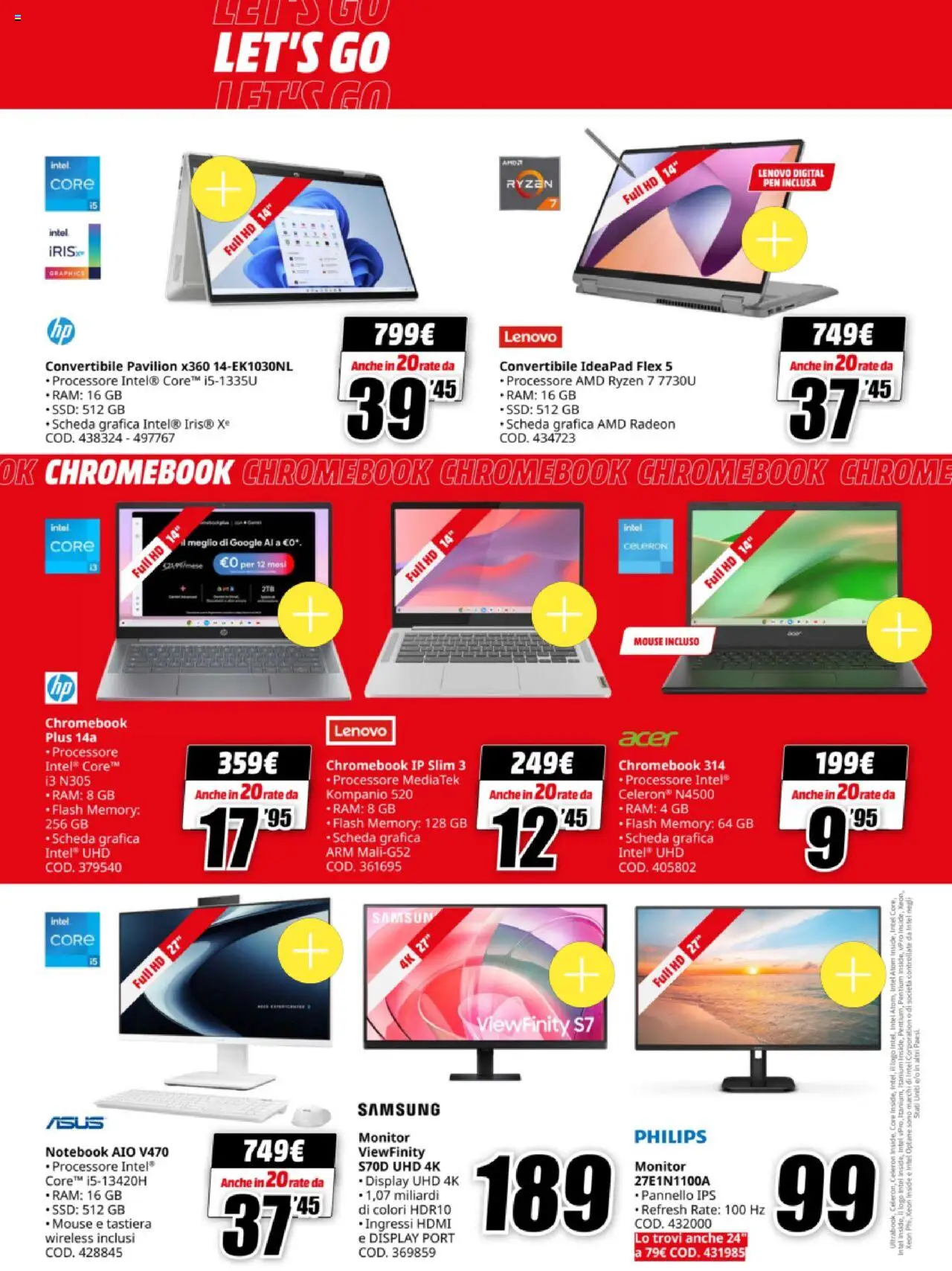 Volantino Media World del 13.10.2025 | Pagina: 12 | Prodotti: Monitor, Notebook, Mouse, Samsung